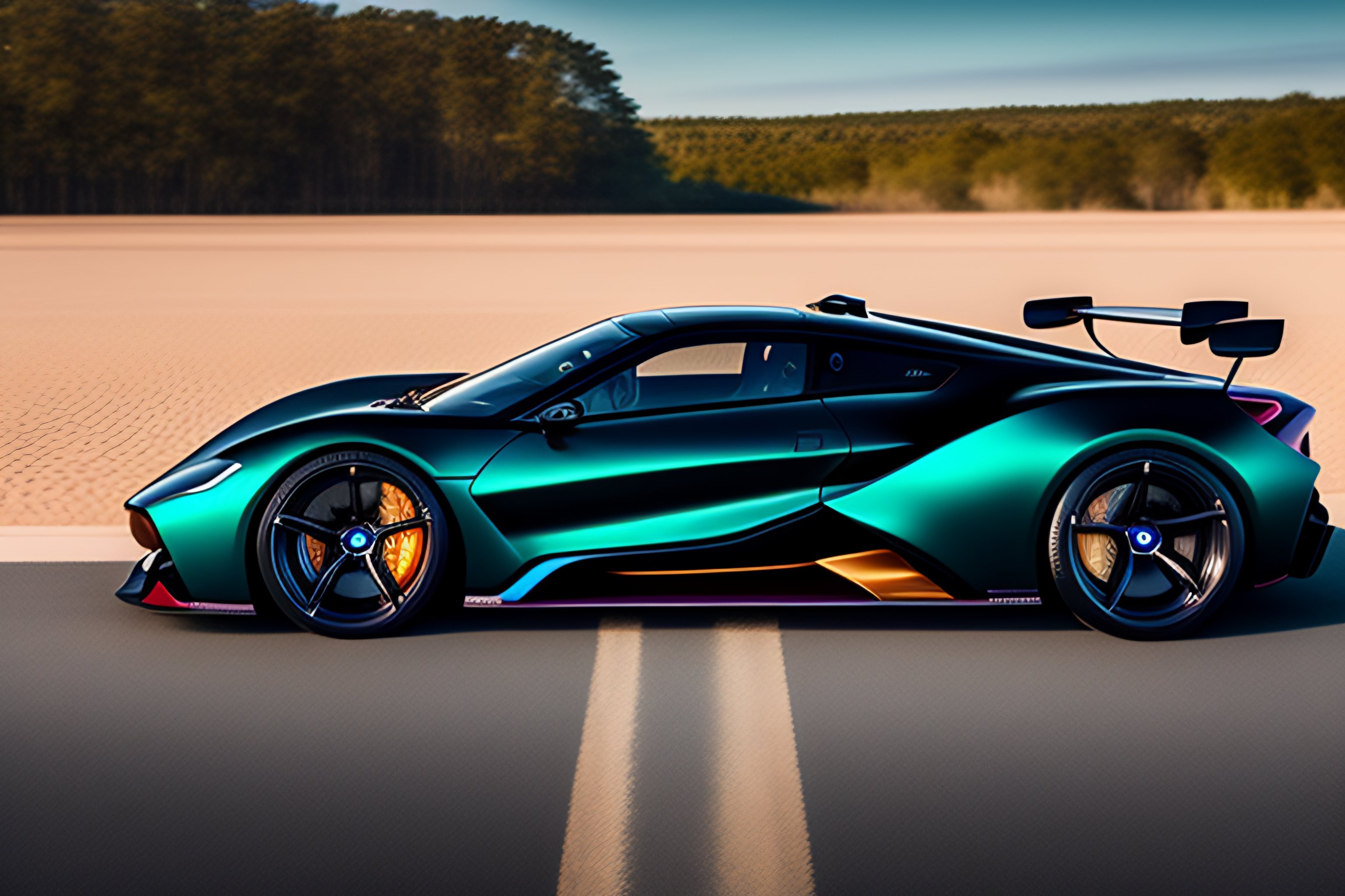 Lexica - Person taking picture of BMW hypercar