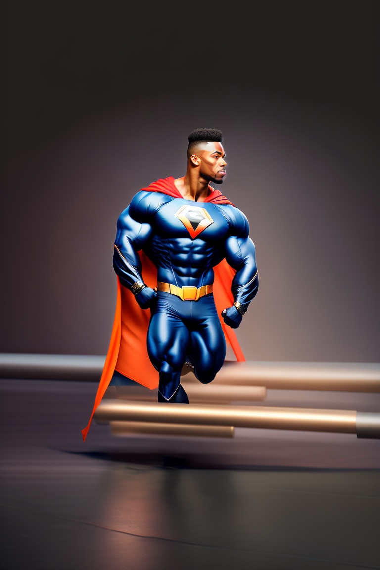 Lexica - Vegan bodybuilder wearing a super hero cape, around 6’2 ...
