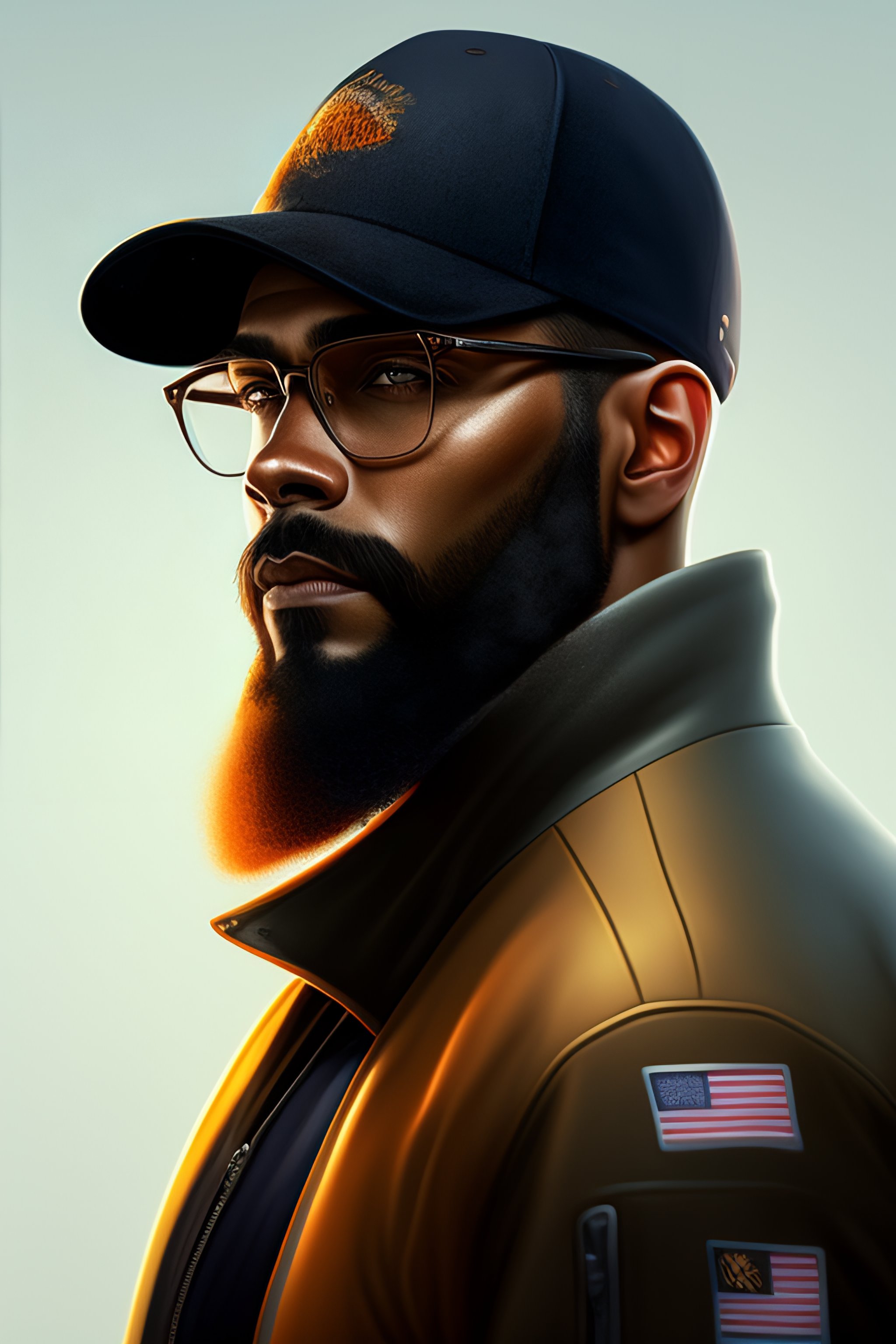 Lexica A portrait of a man with a baseball cap a neglected black beard glasses caucasian Digital painting highly detailed artstation sharp