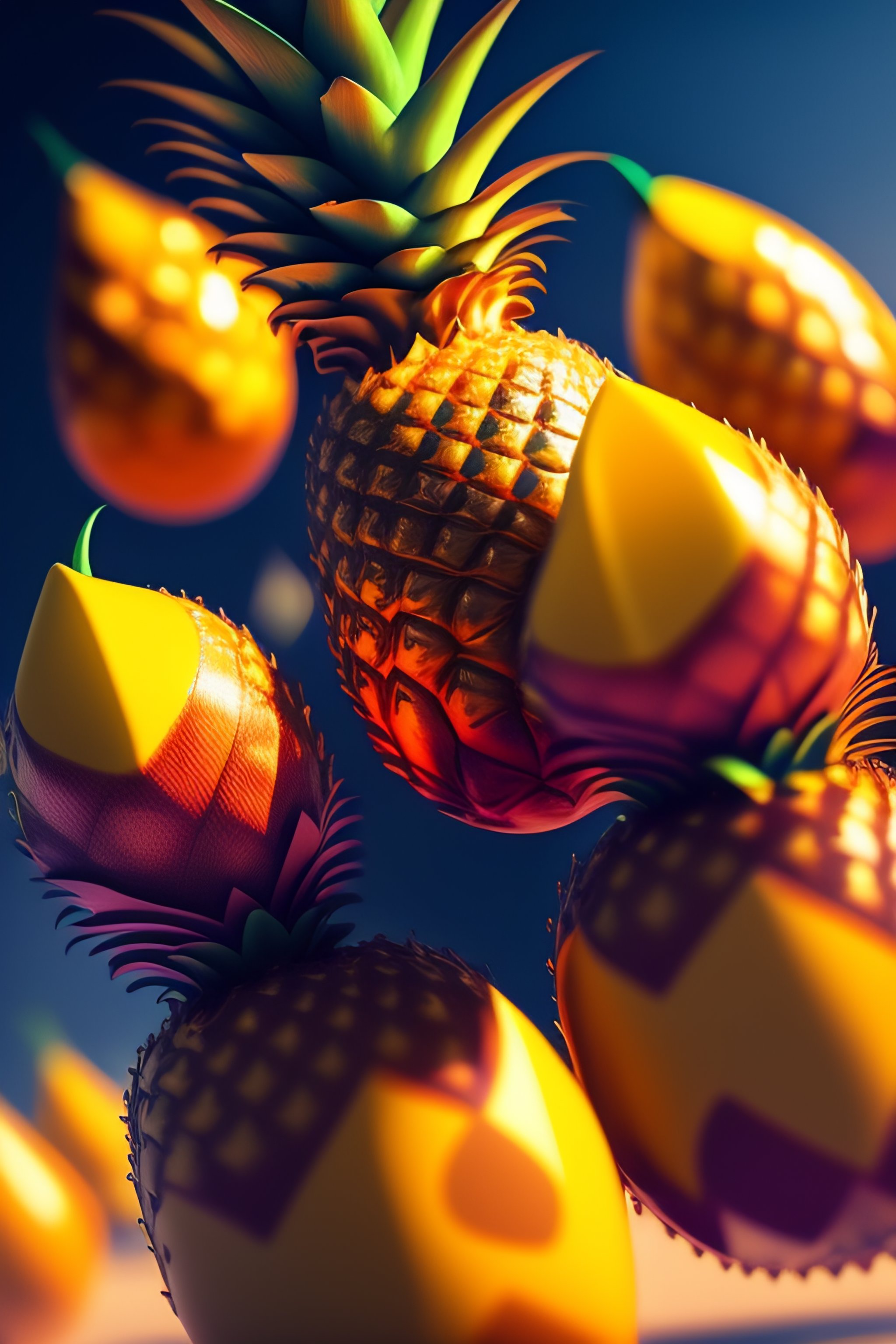 Lexica - A team of pineapples flying, realism, smooth, trending on ...