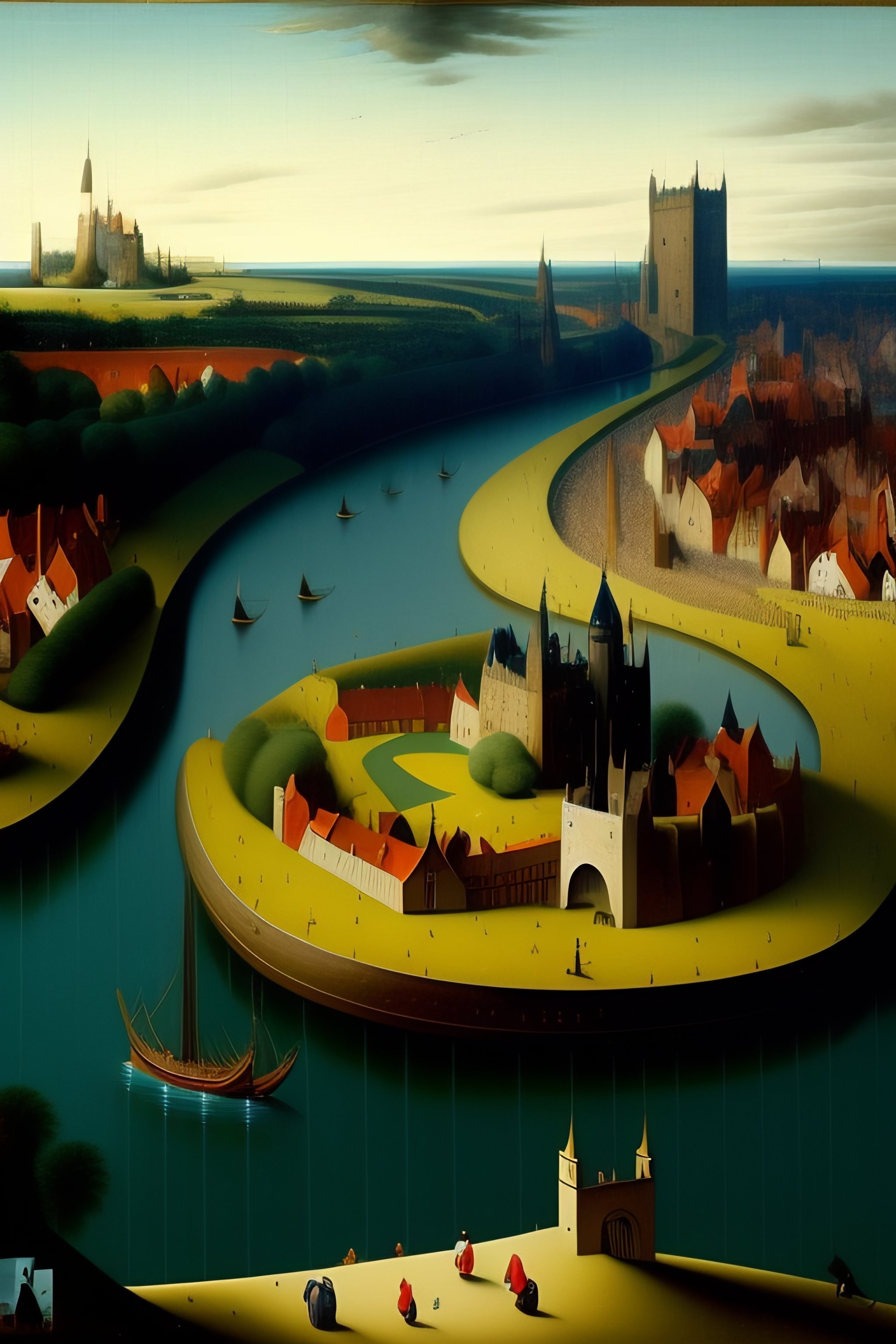Lexica High quality painting of Newcastle upon tyne by Hieronymous Bosch
