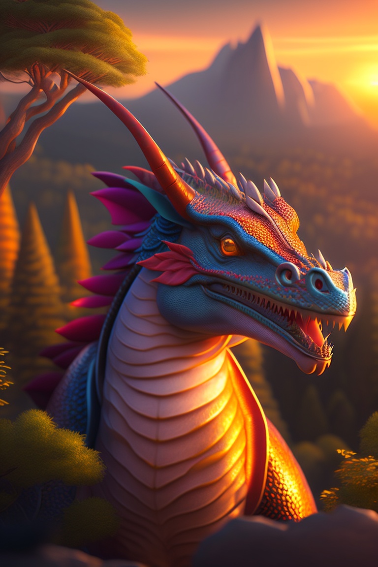 Lexica - Dragon, sunset, friendly, human riding dragon, fantasy city in ...
