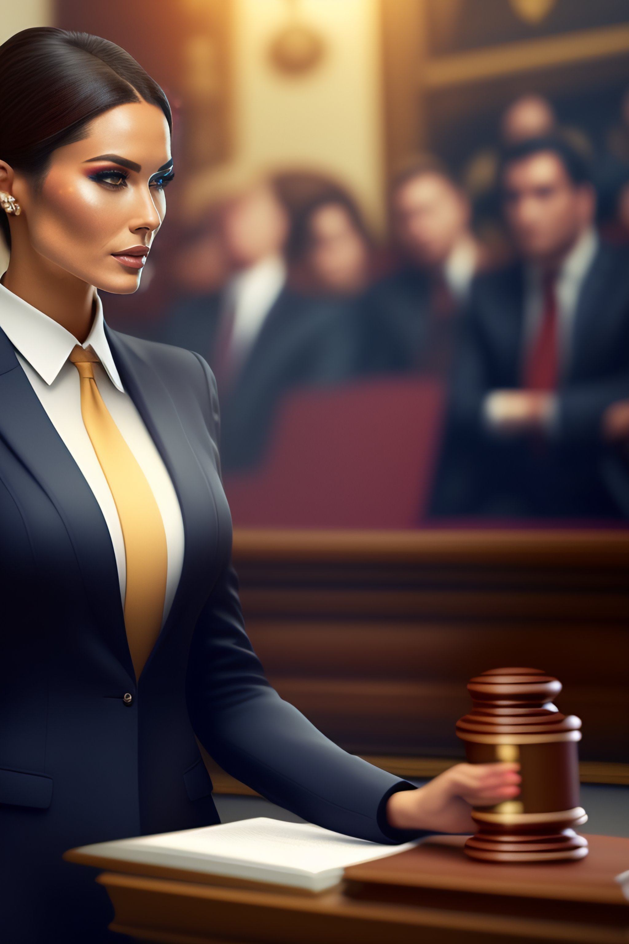 Lexica - Beautiful lawyer arguing in court, trending on artstation