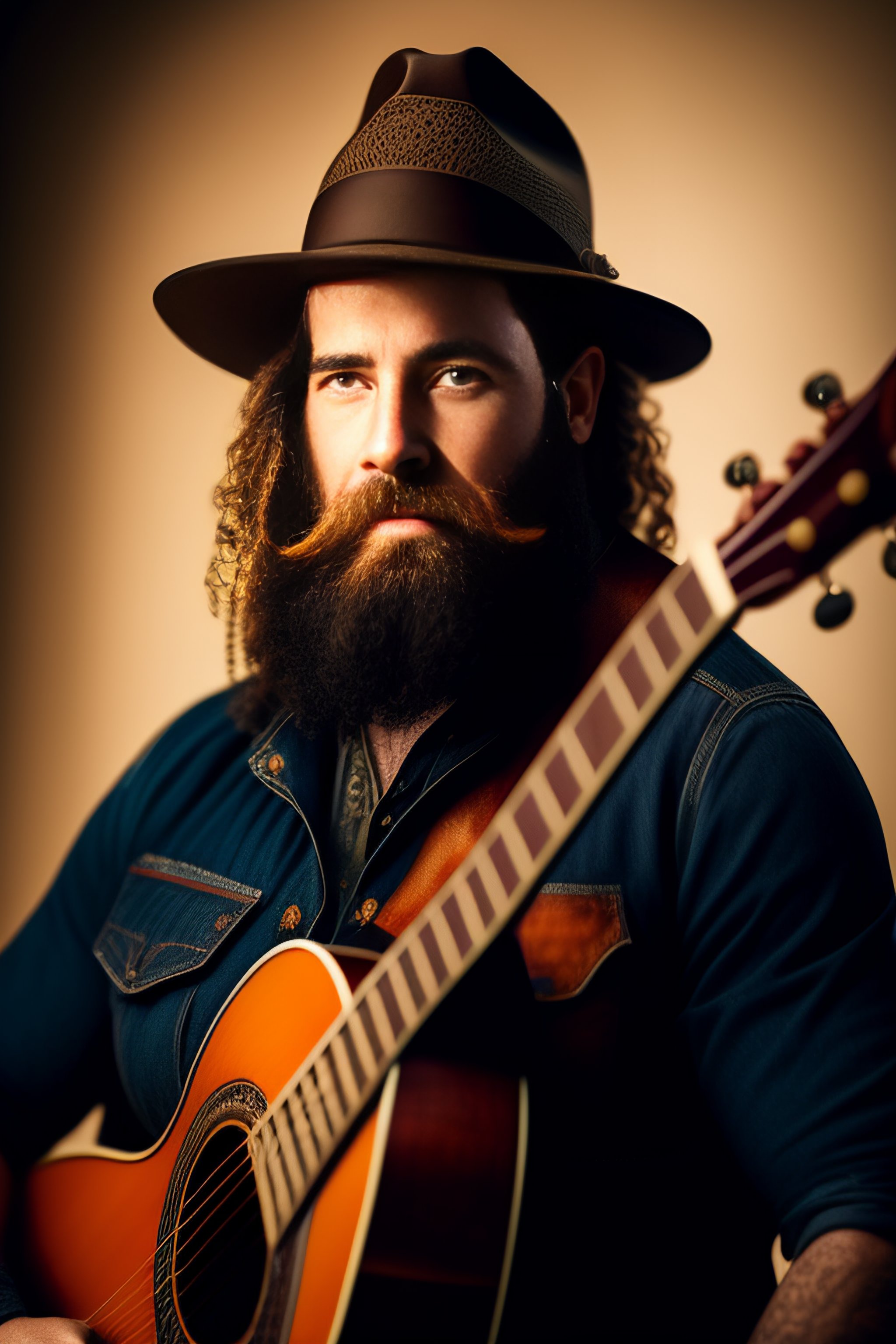 Lexica Folk Musician From Nashville Age 35 Curly Hair Beard Old