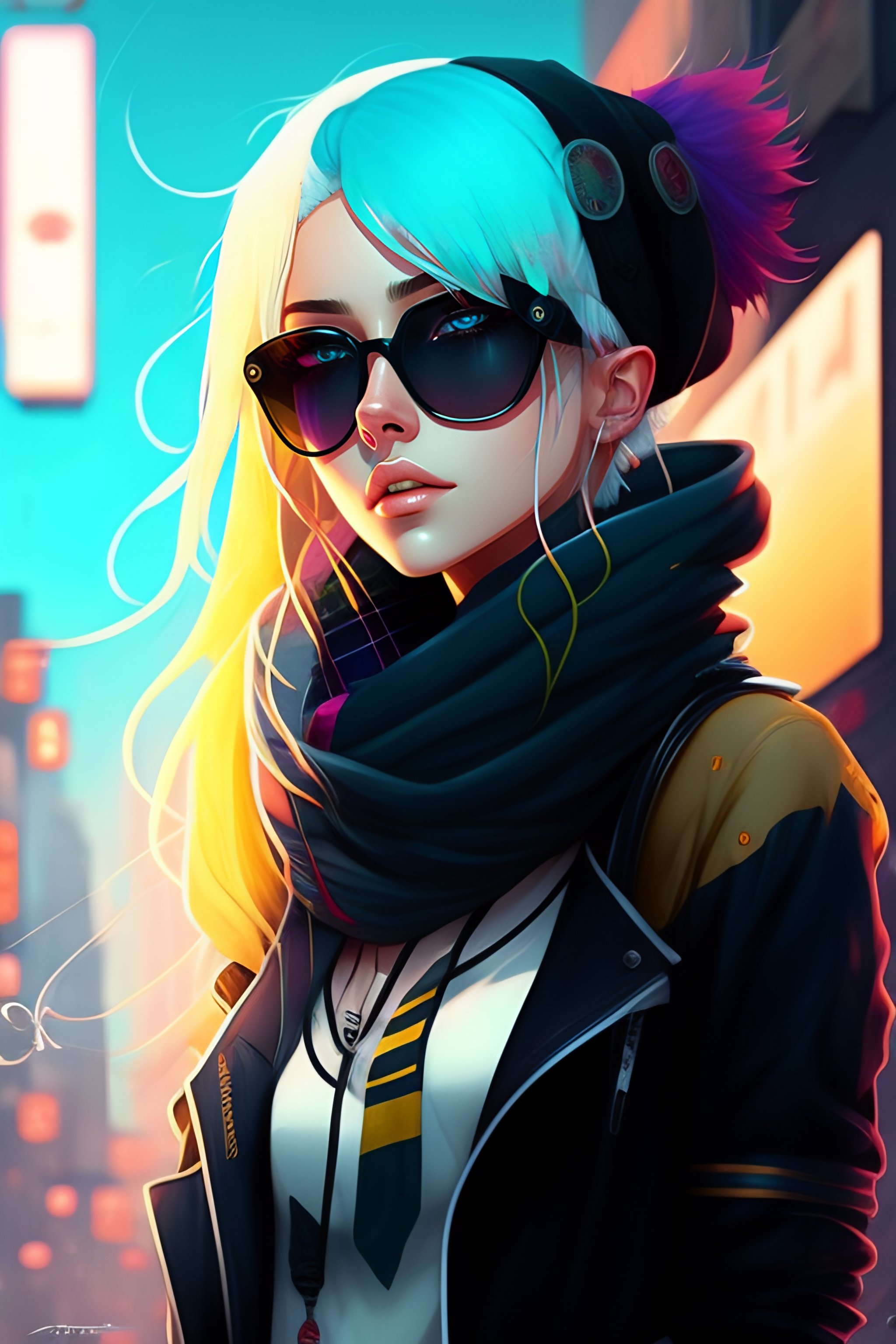Lexica - Highly detailed portrait of a sewer emo punk woman student ...