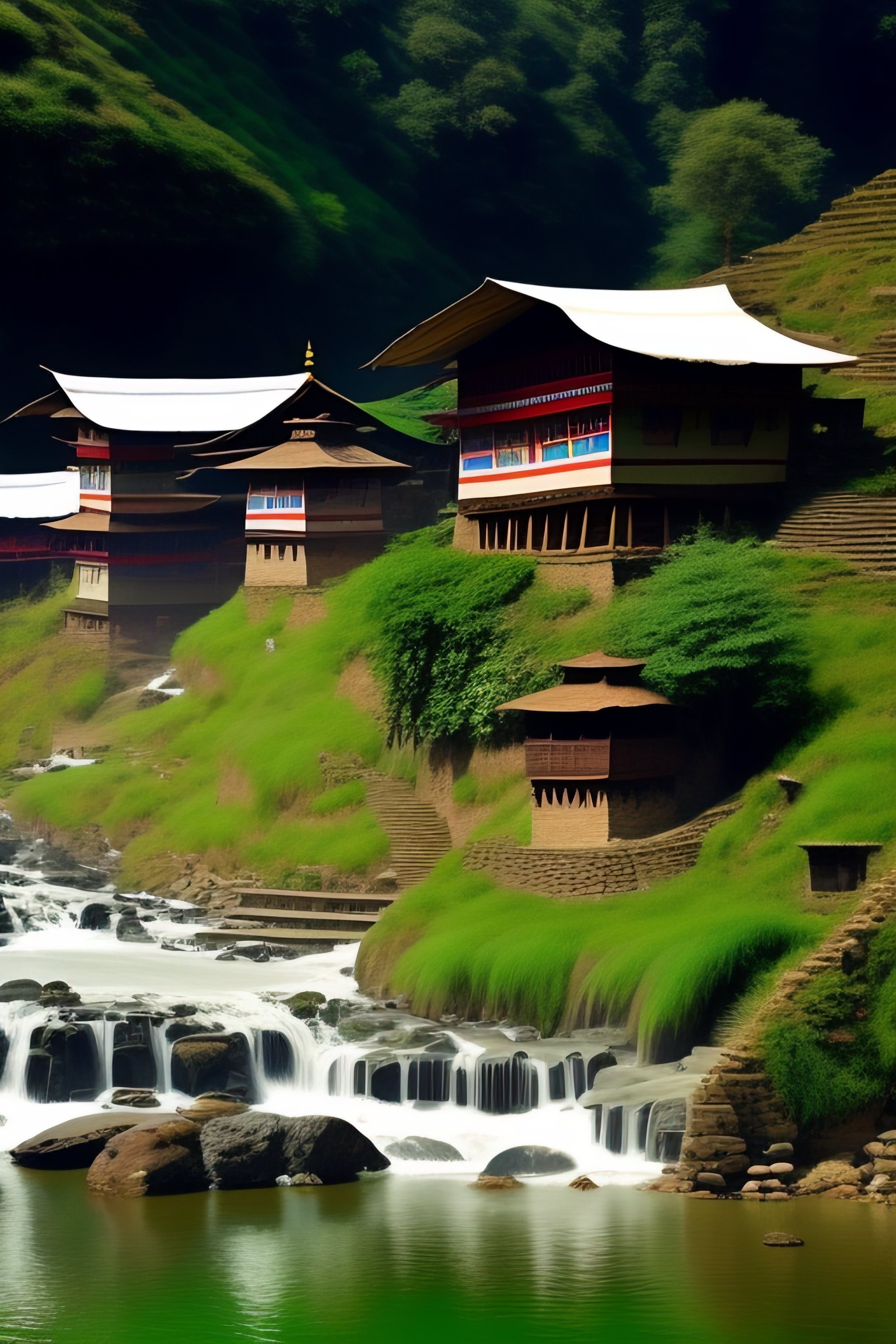 Lexica - Generate the Ghale village of Nepal