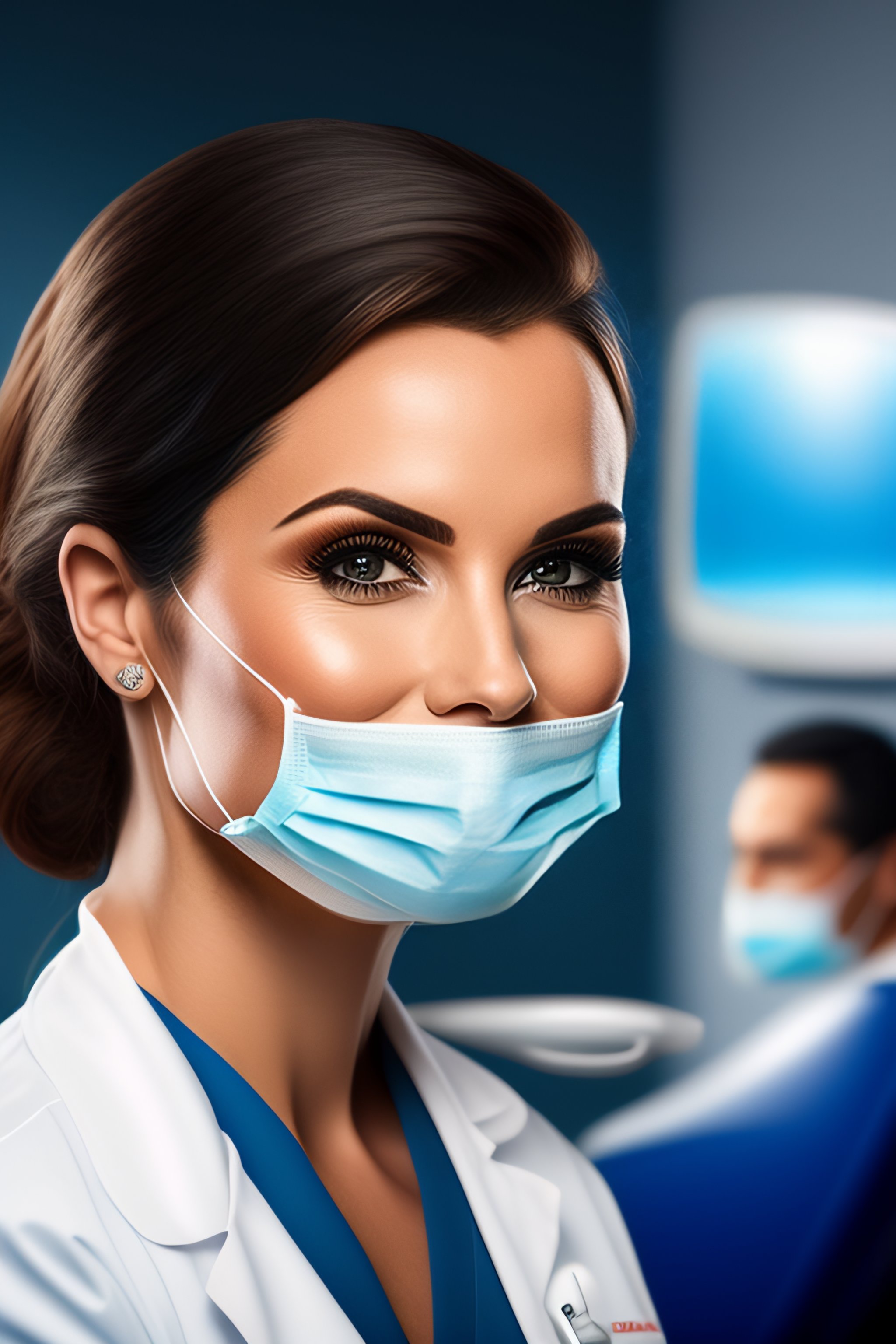 Lexica A dental assistant near a dentist