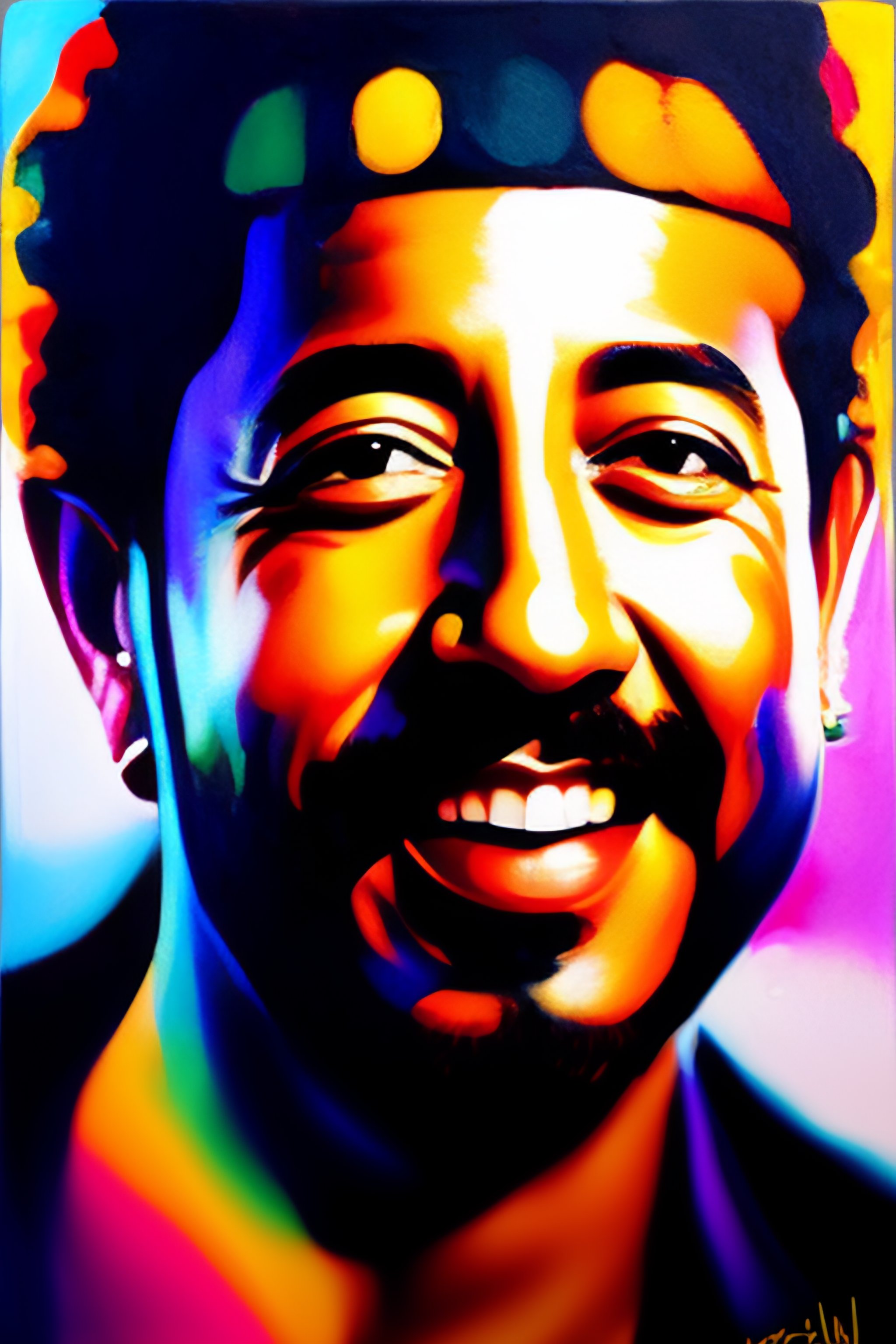 Lexica - Oil paint cheb khaled hight details