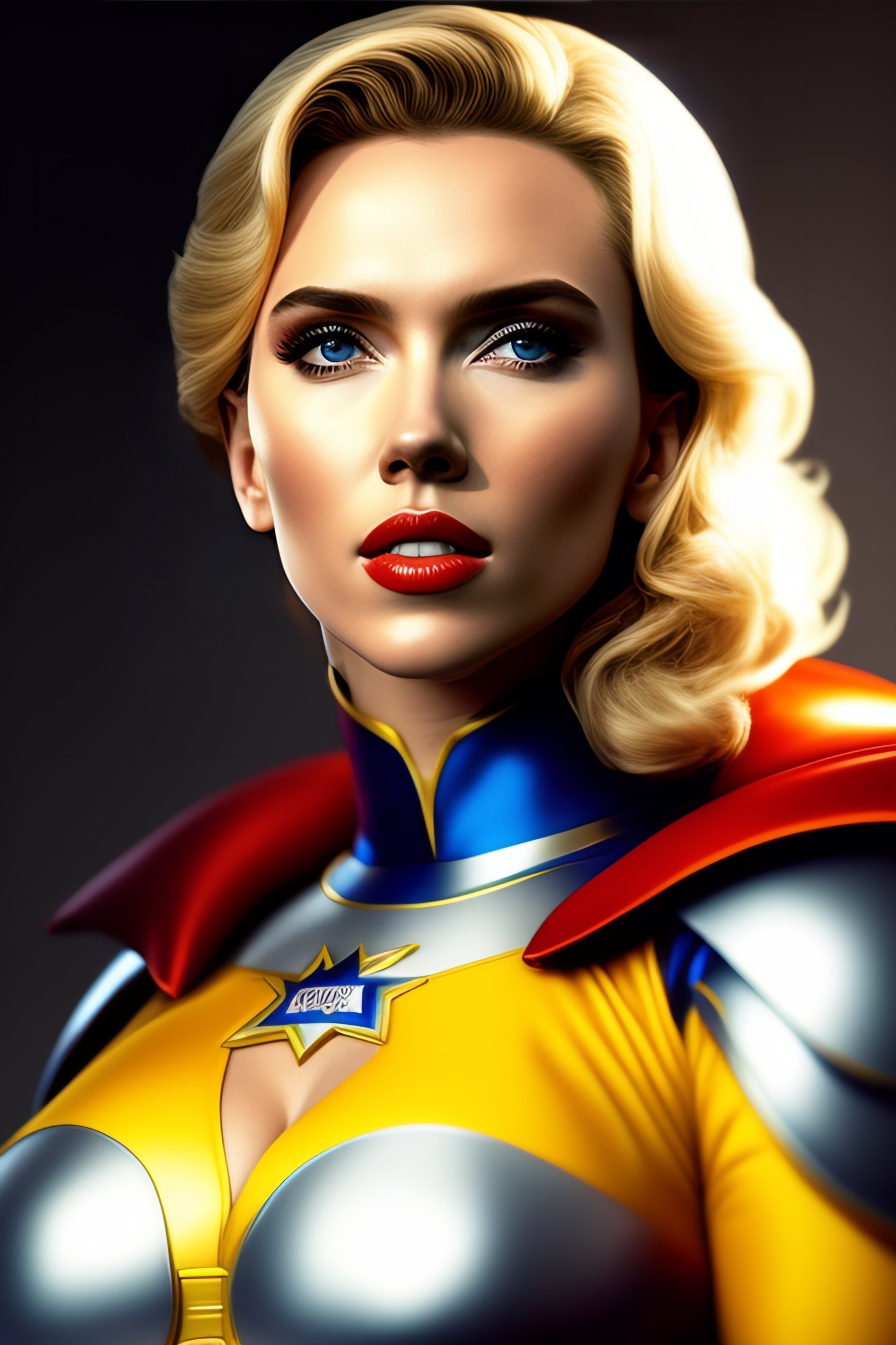 Lexica Scarlett Johansson in power girl costume