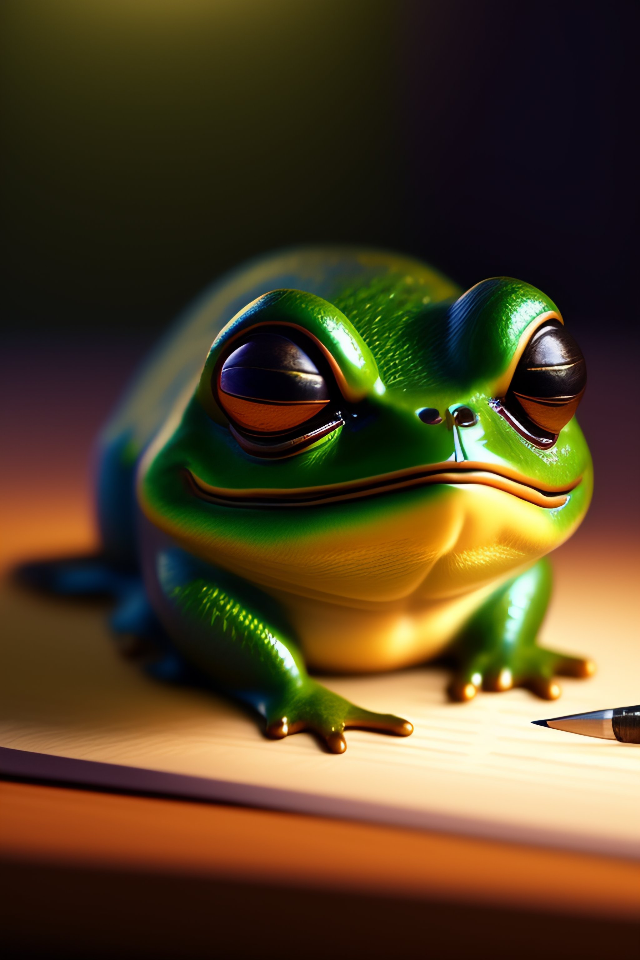 Lexica - An exhausted pepe the frog commiting tax fraud, paperwork ...