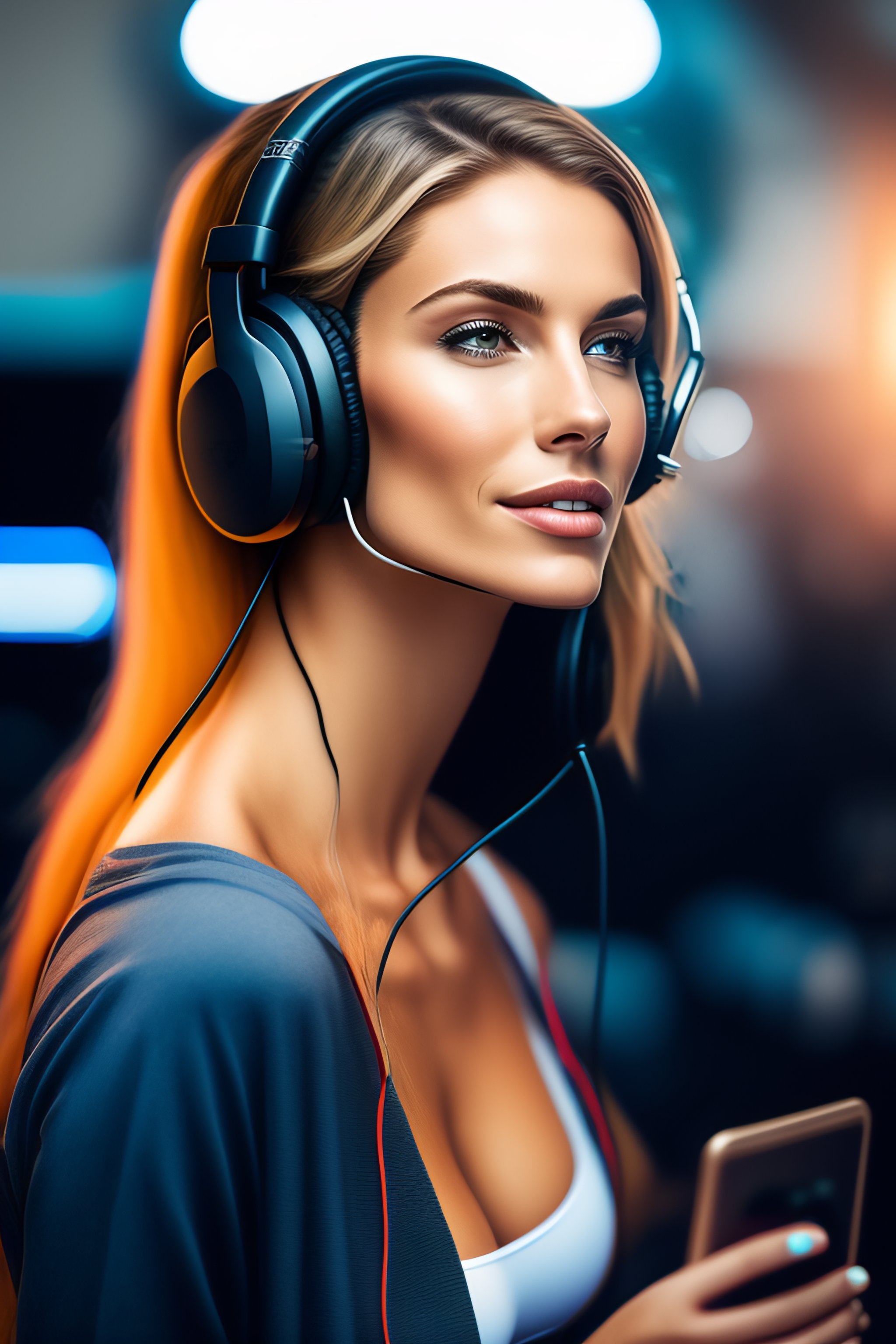 Lexica Generate an image of a Caucasian female hacker in a bikini