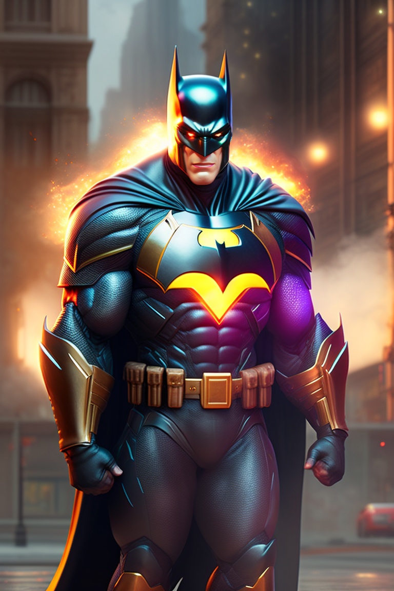 Lexica - Mutant batman, full body, background with buildings falling ...