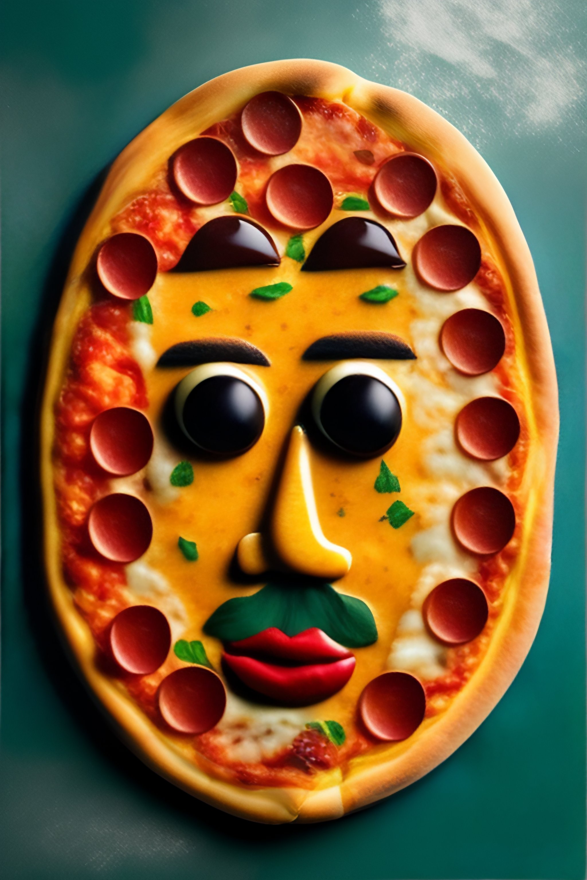Lexica Pizza with a face