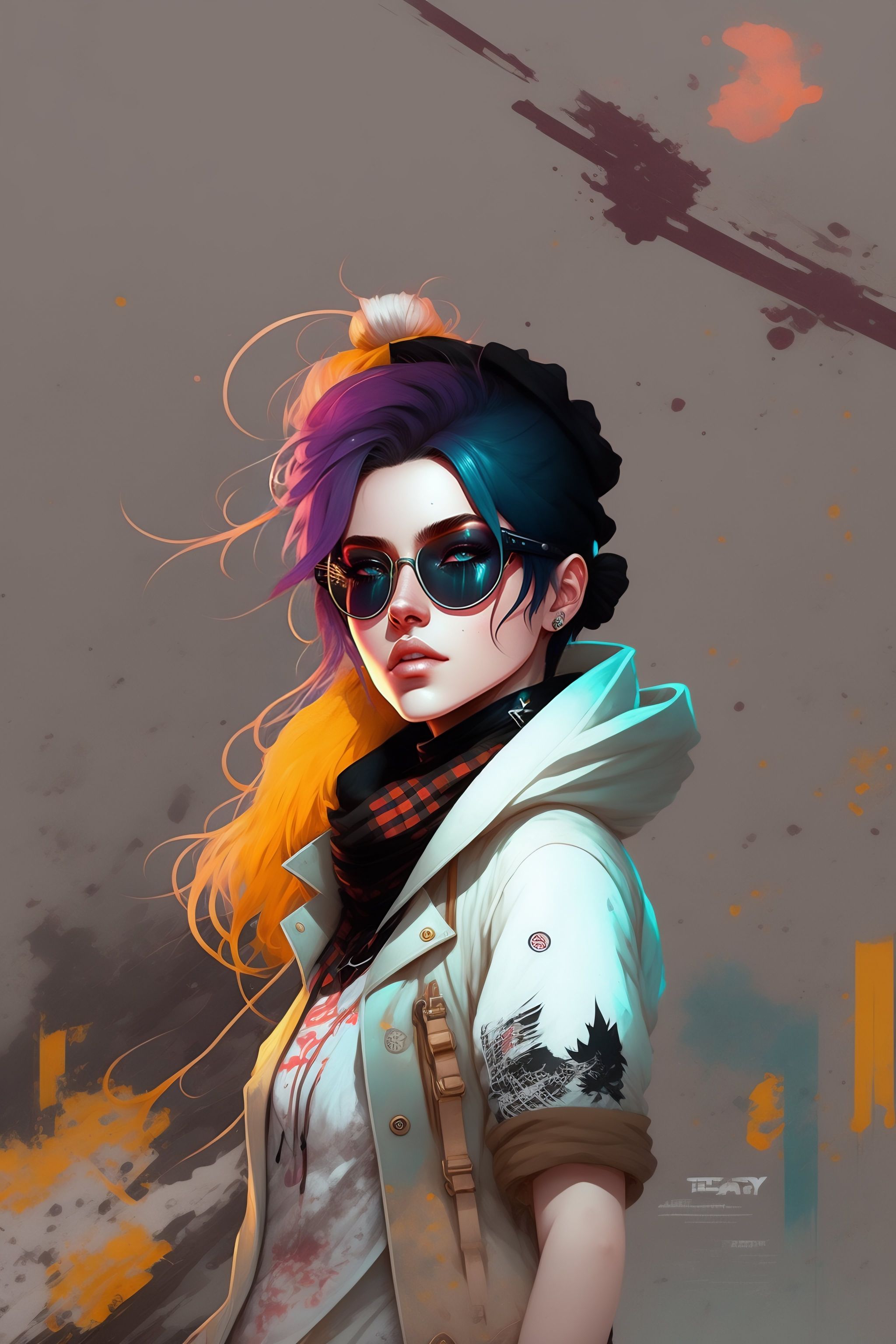 Lexica - Highly detailed portrait of a sewer emo punk woman student ...