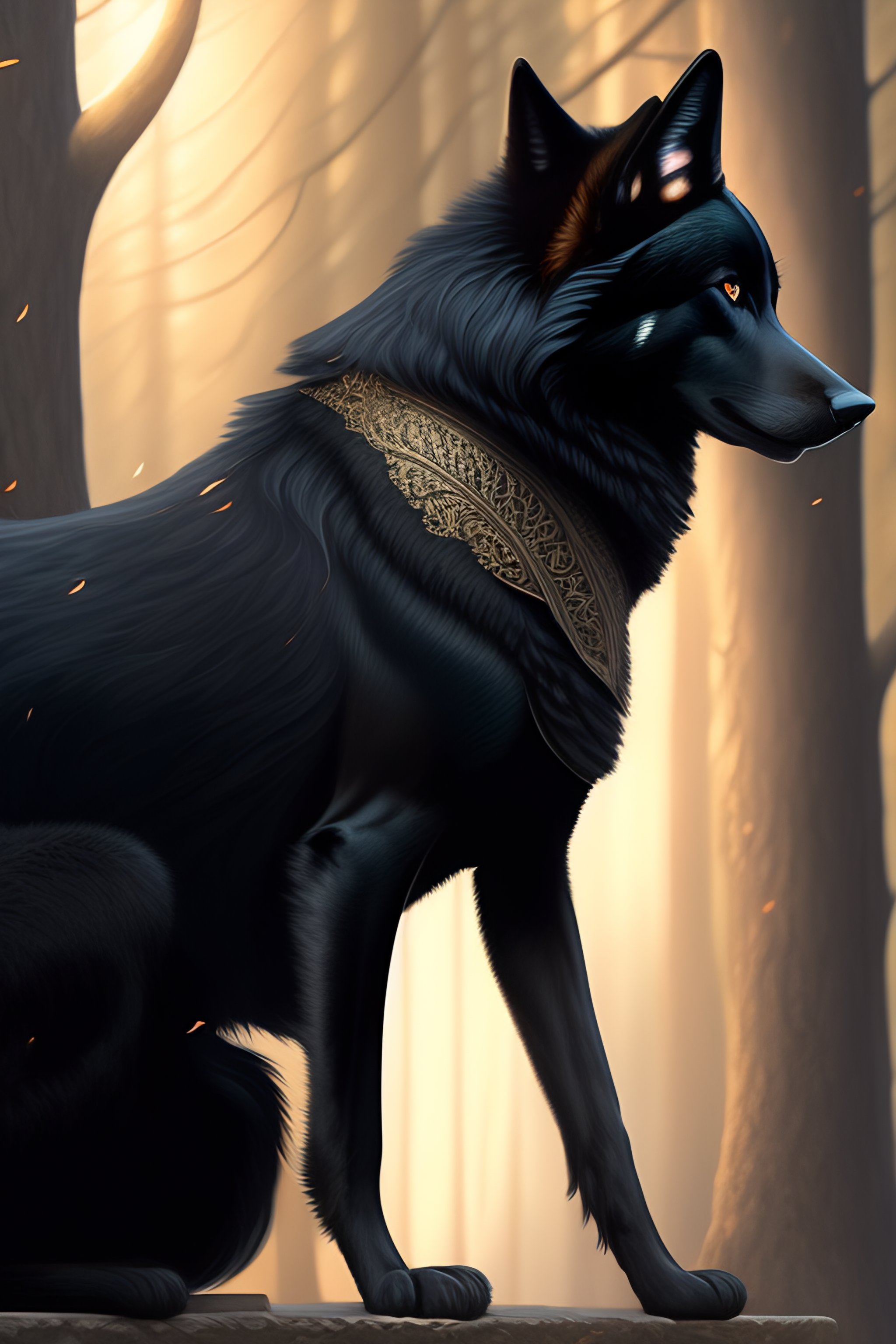 black wolf paintings