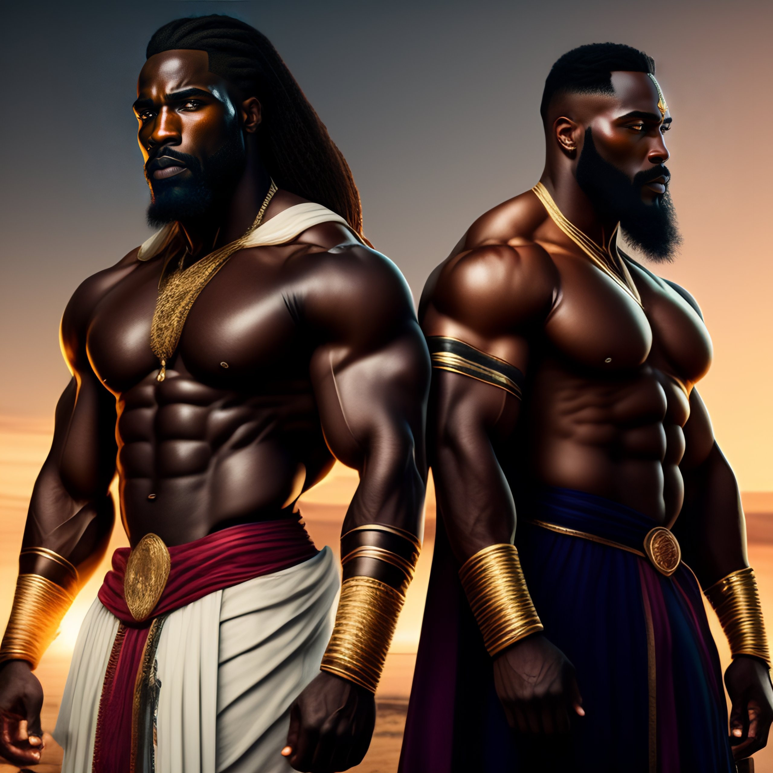 Lexica - Three muscular bearded african american men, greek mythology ...