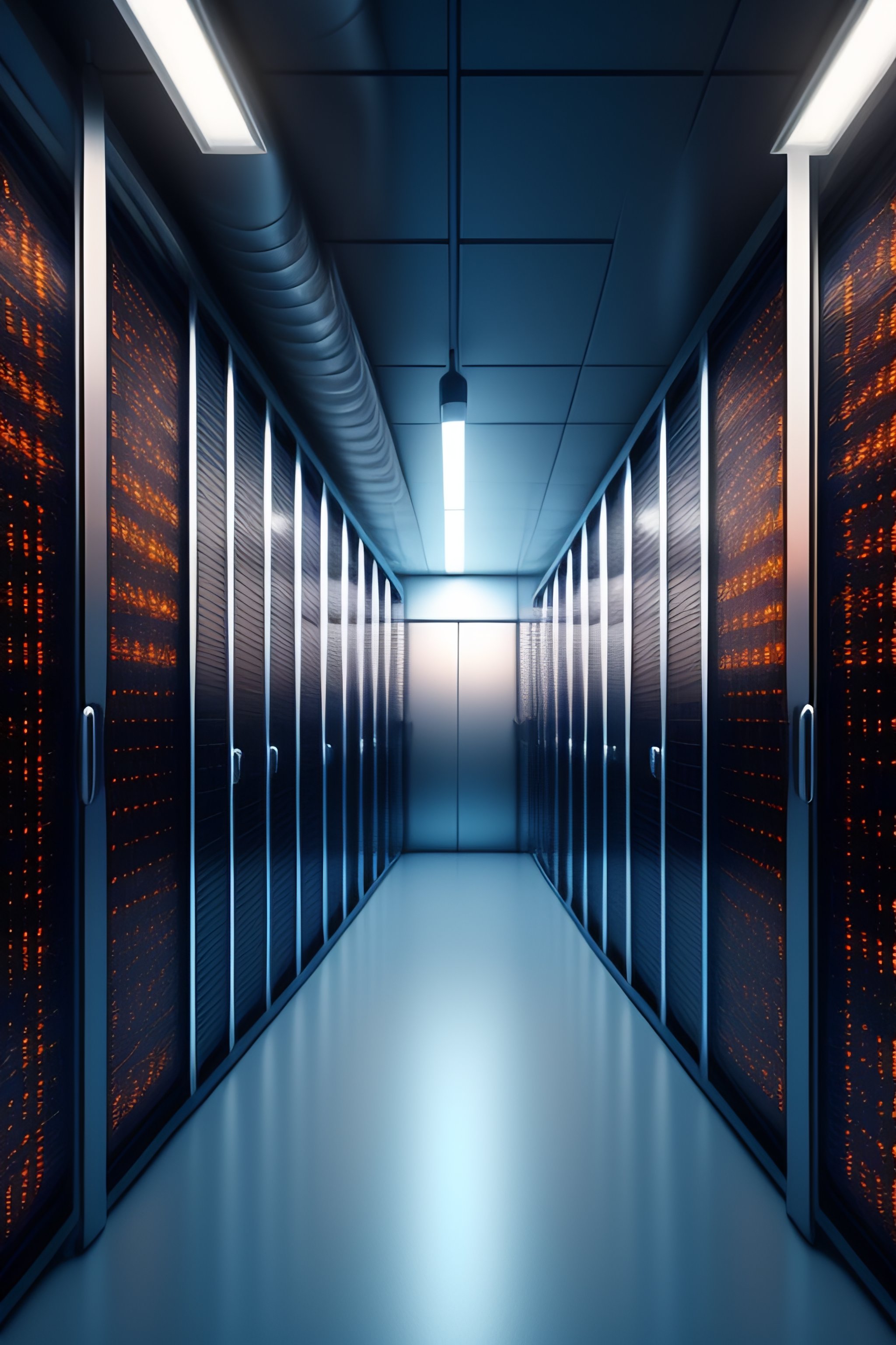 Lexica - Datacenter full of servers in a brick-walled garage