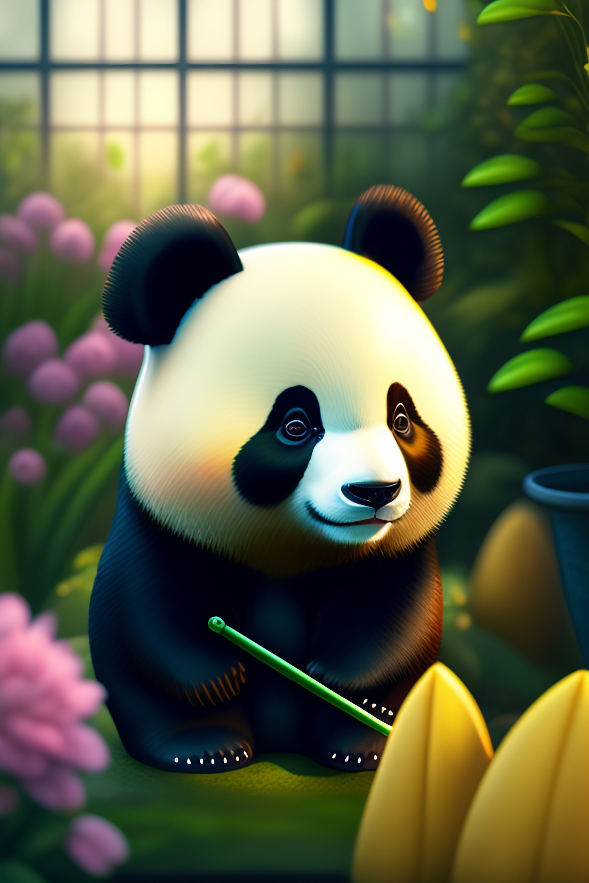 cute chibi panda wallpaper