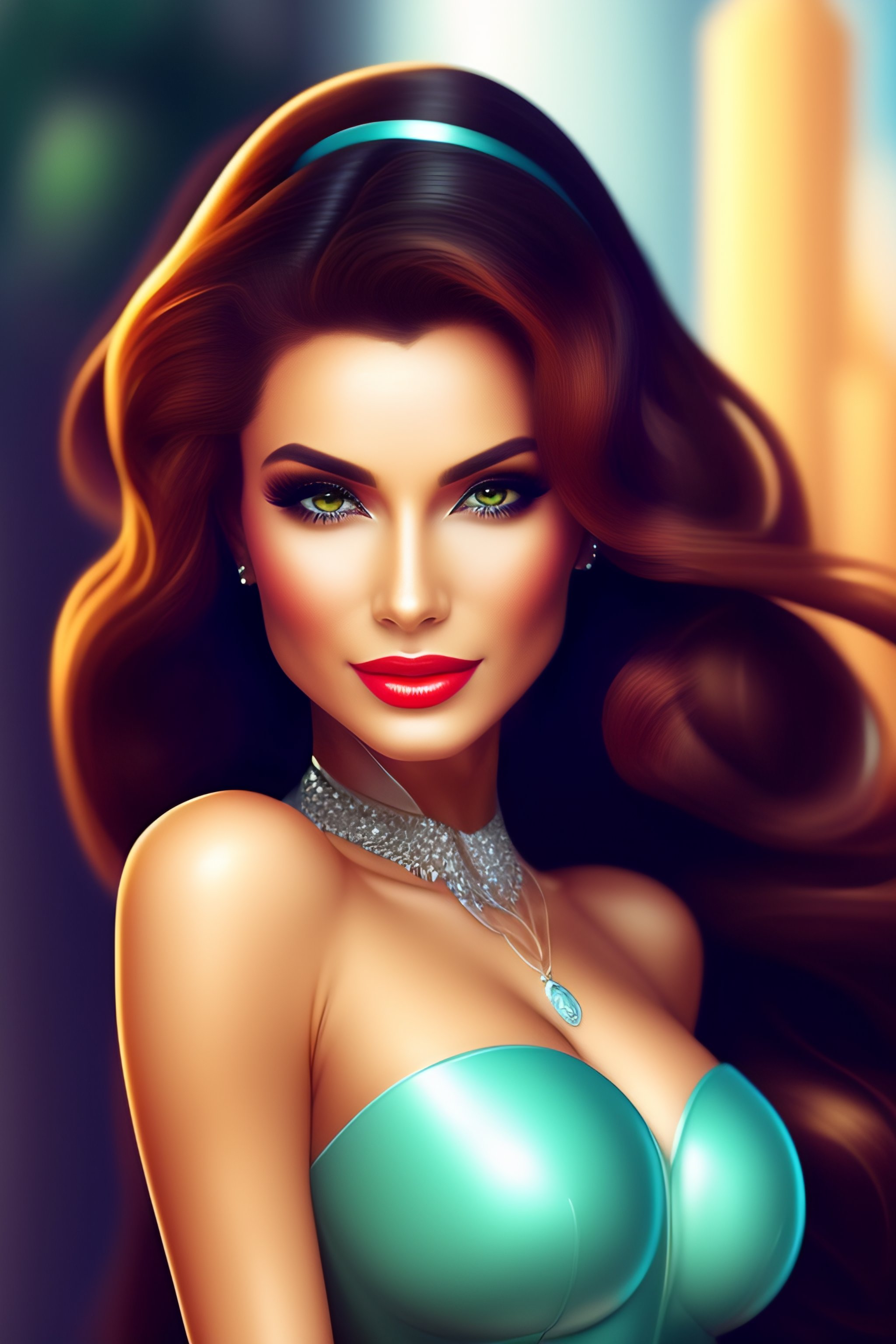 lexica-cartoon-a-beautiful-woman-all-body