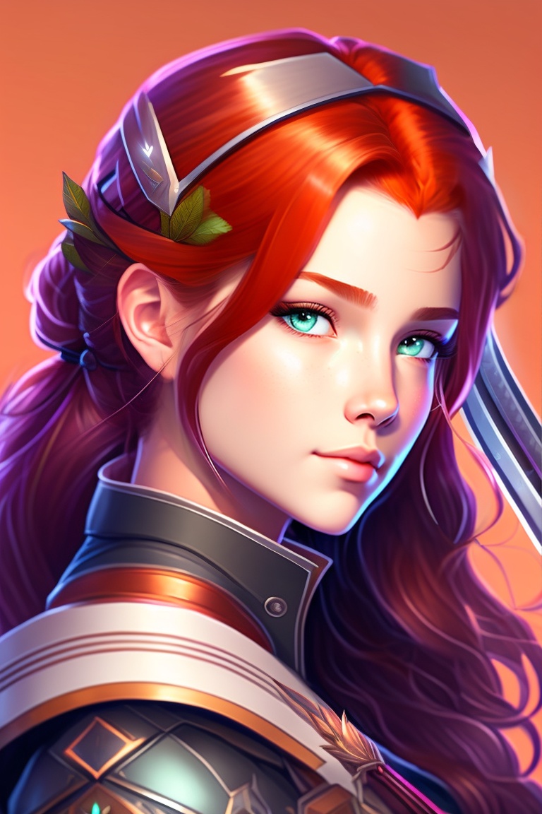 Lexica - Young girl, with red hair , braid hair,archer, rpg, D&D ...