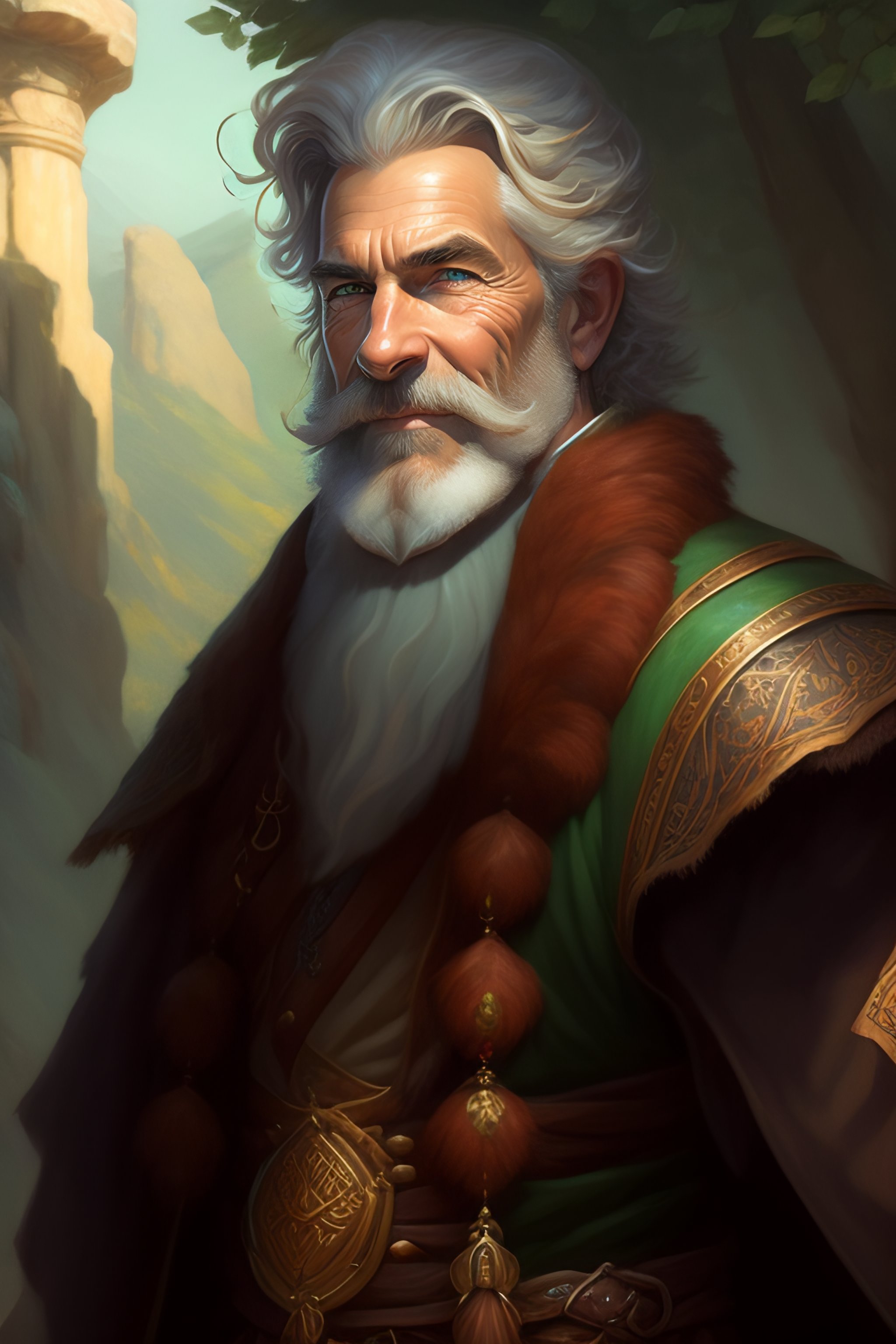 Lexica - Portrait of an elderly ruggedly handsome joyful merchant, male ...