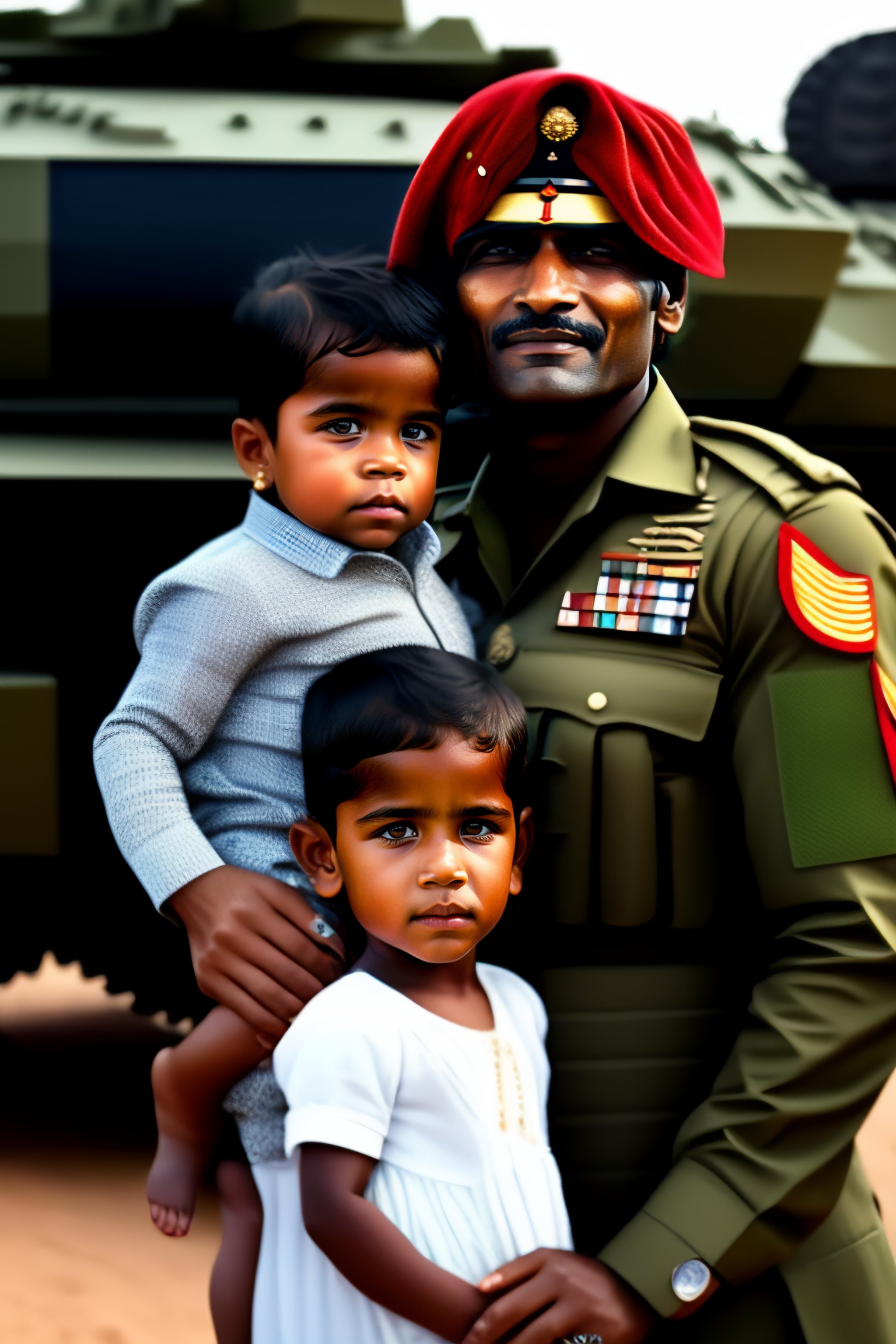 lexica-portrait-of-indian-soldier-hugging-three-year-old-son-and-his