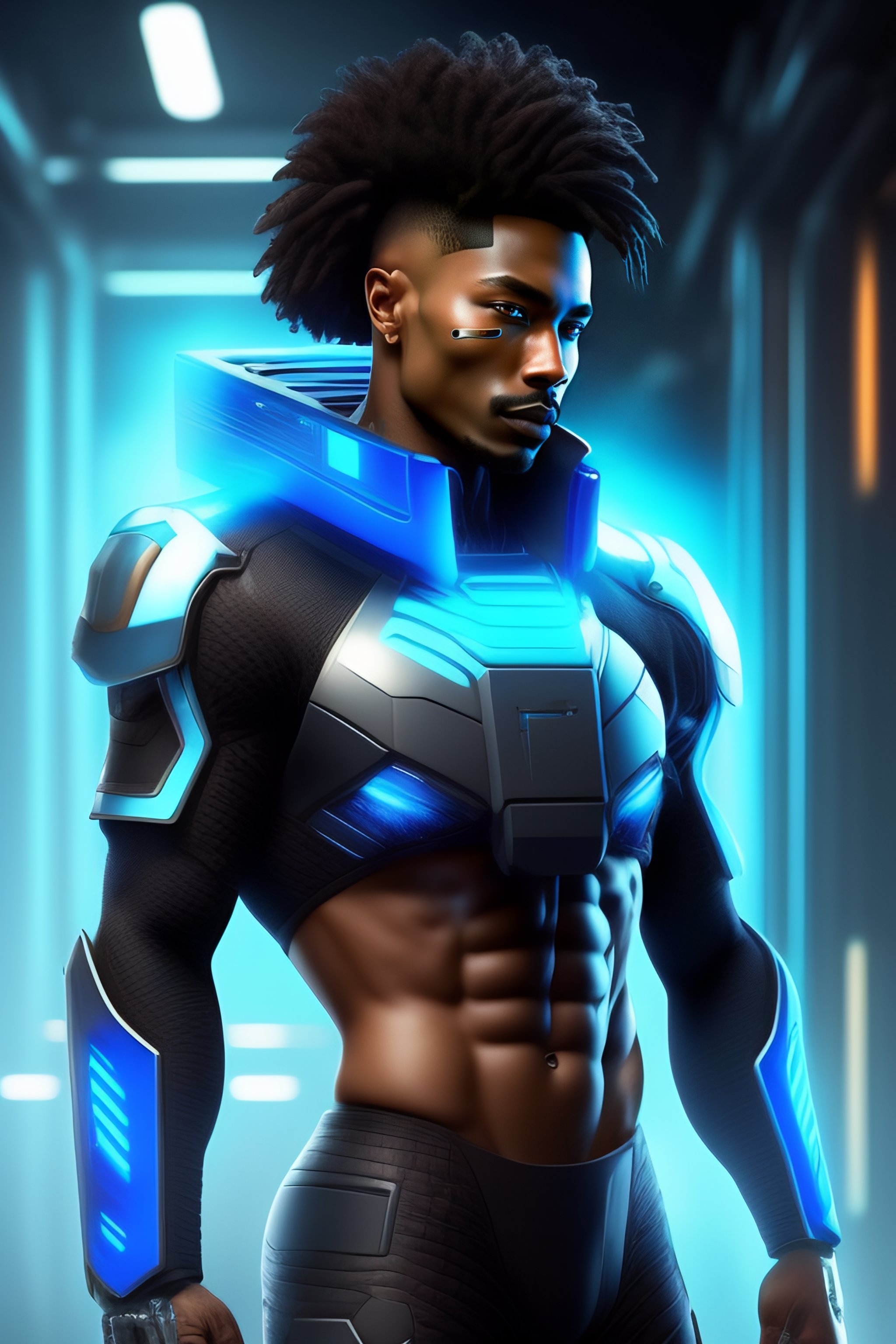 Lexica - A cybepunk male with android like features, electronic ...