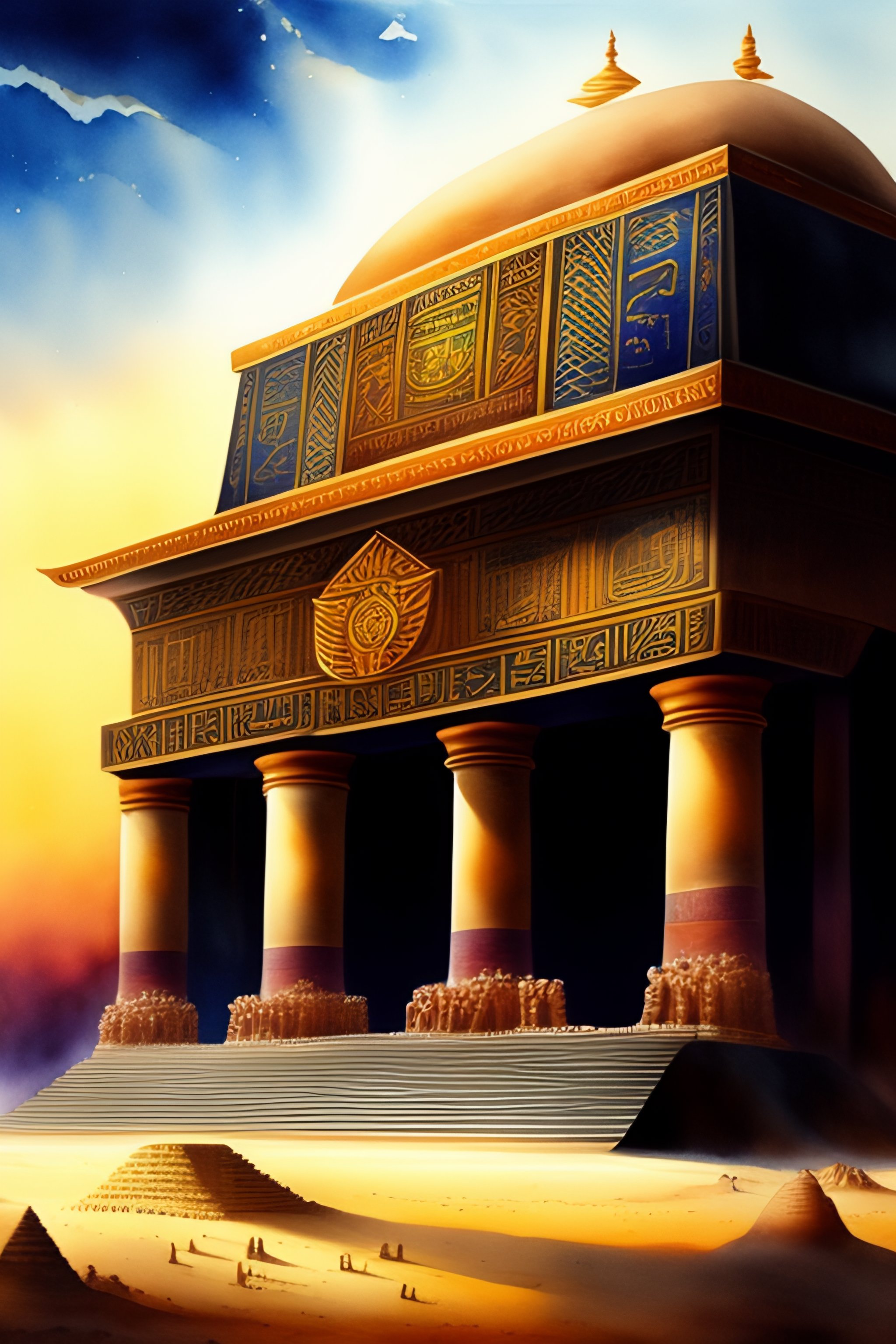 Lexica Time travel,Ancient Egypt, chronograph,graphic,watercolour