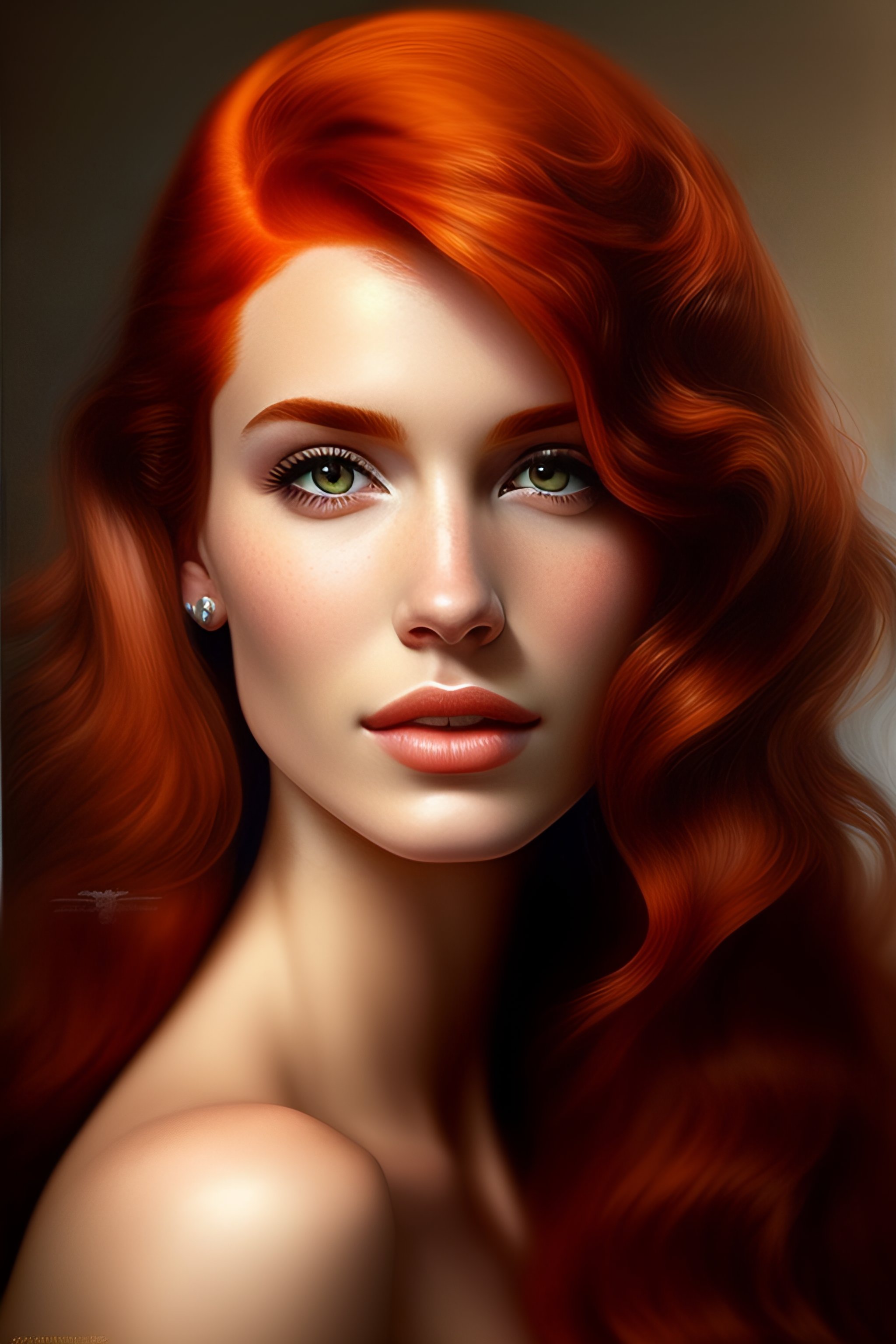 Lexica - Realistic detailed semirealism beautiful gorgeous cute, red hair,