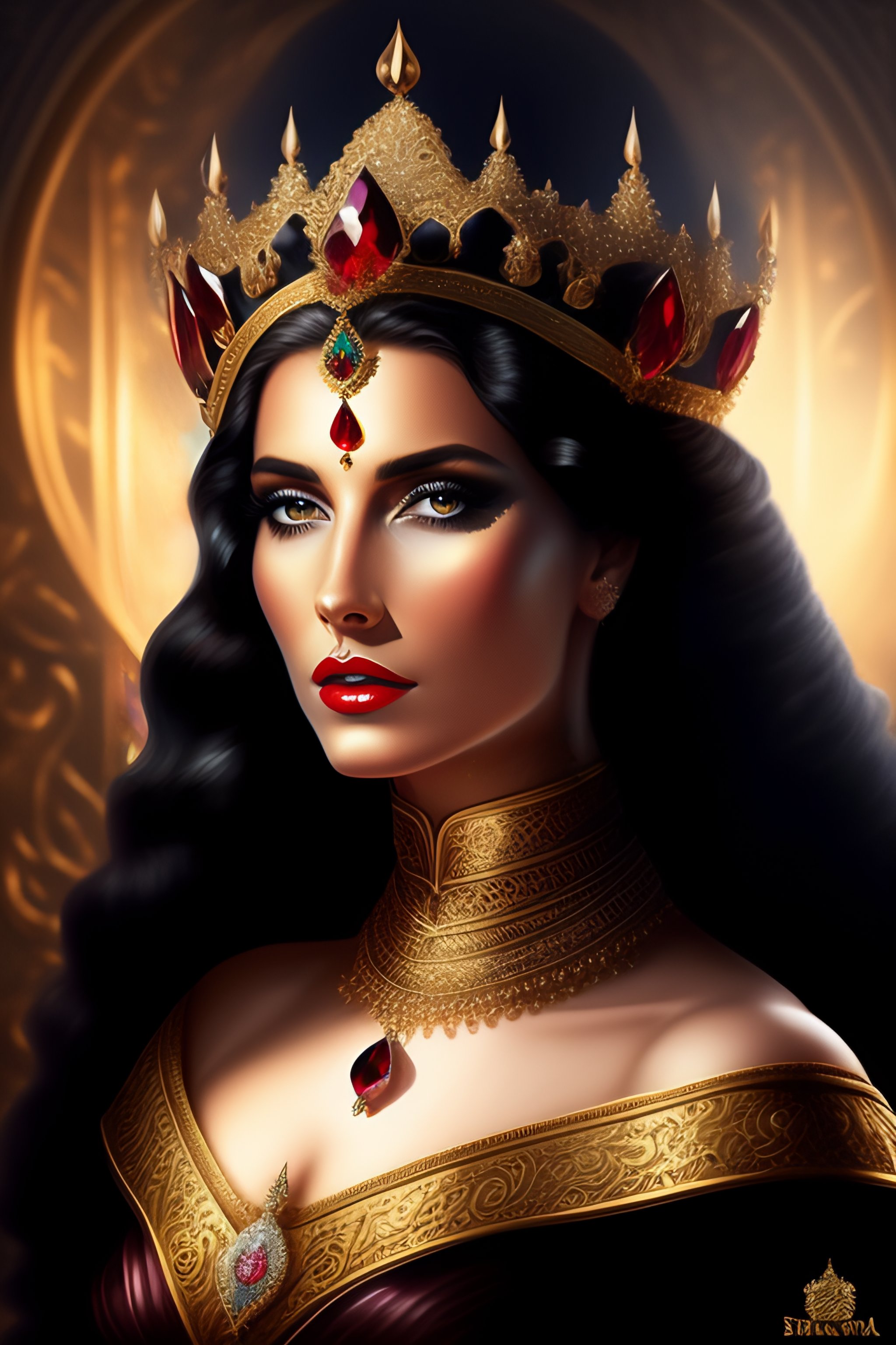 Lexica - Painting of the empress of the darkness, majestic, crown with ...