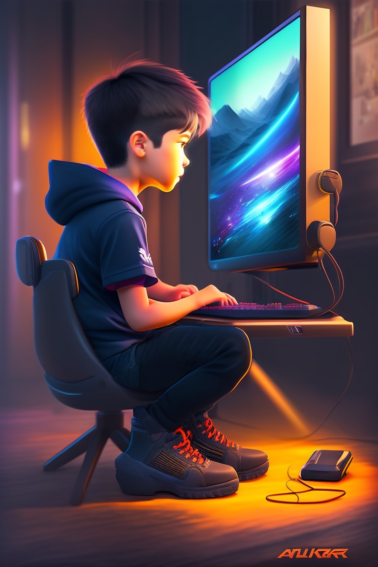 Lexica - A boy playing free fire gamer in a balck shrit in room alone ...