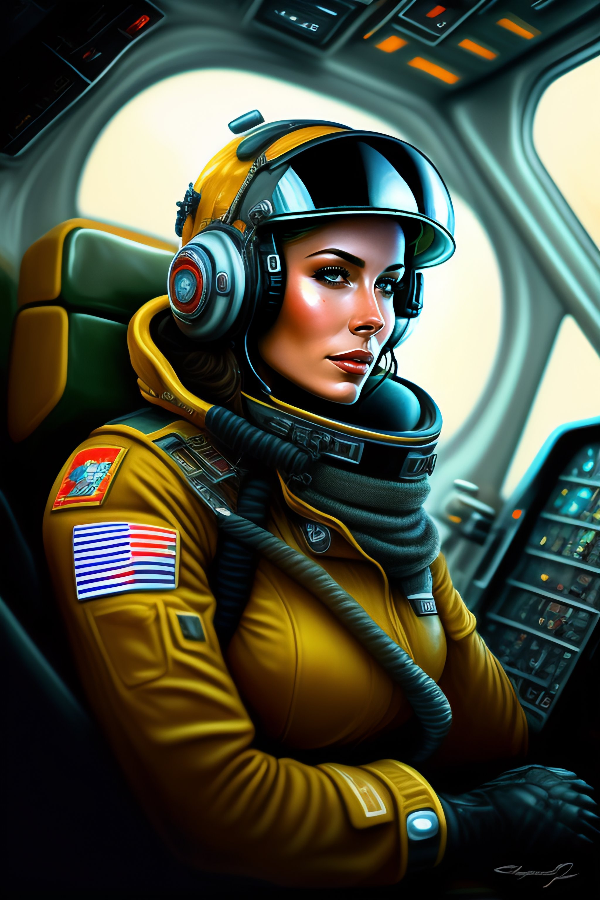 Lexica - Cyborg pilot Russian, interior cockpit, hyperdetailed, by john ...