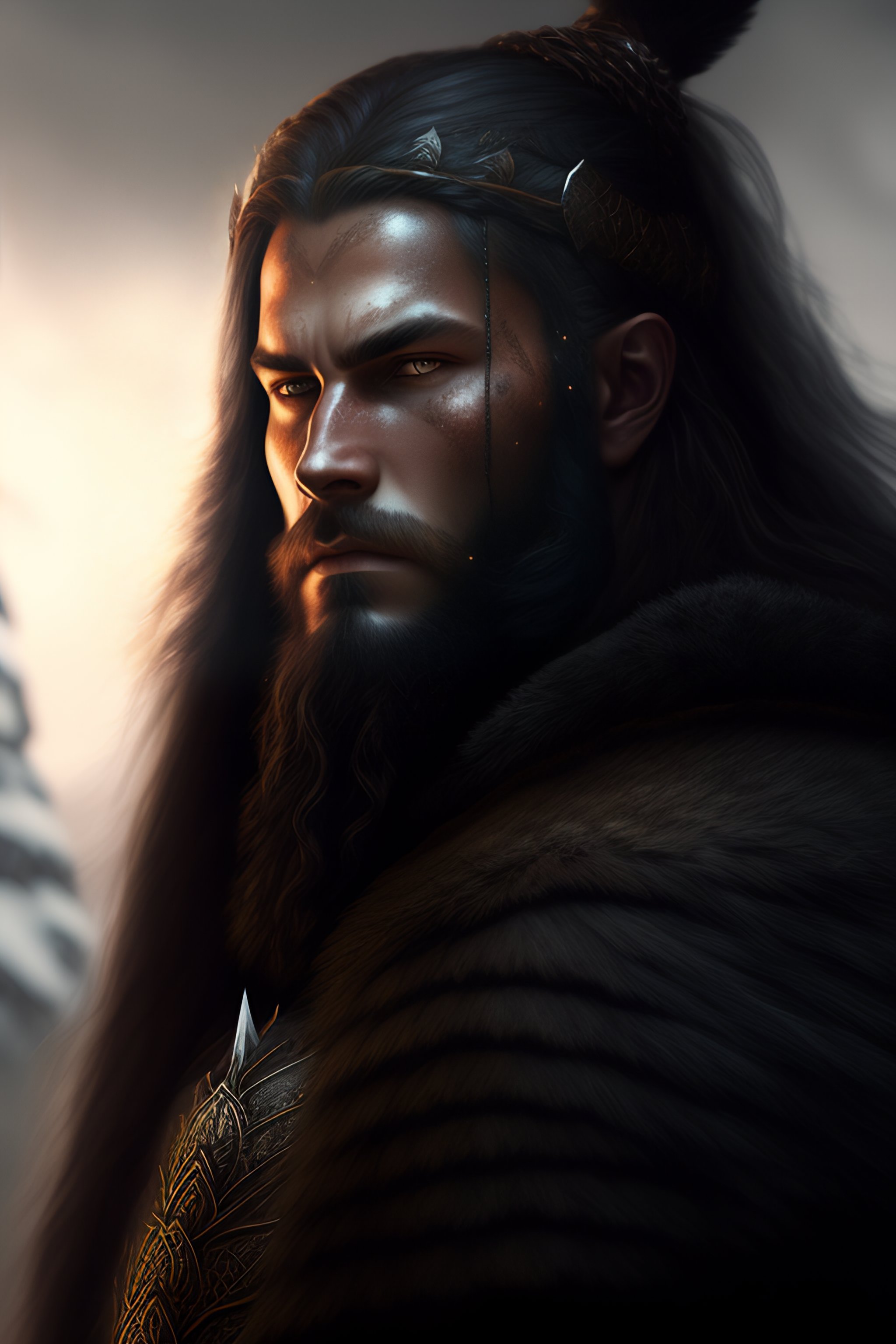 Lexica - Portrait of a Viking warrior, dark forest background, fantasy ...