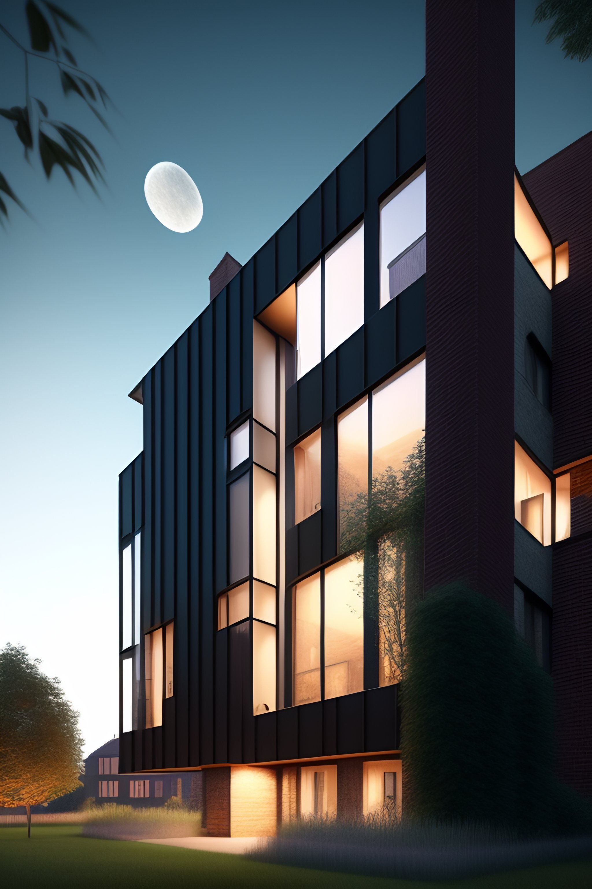 Lexica - Multi-family house five floors with a pitched roof, the lower ...