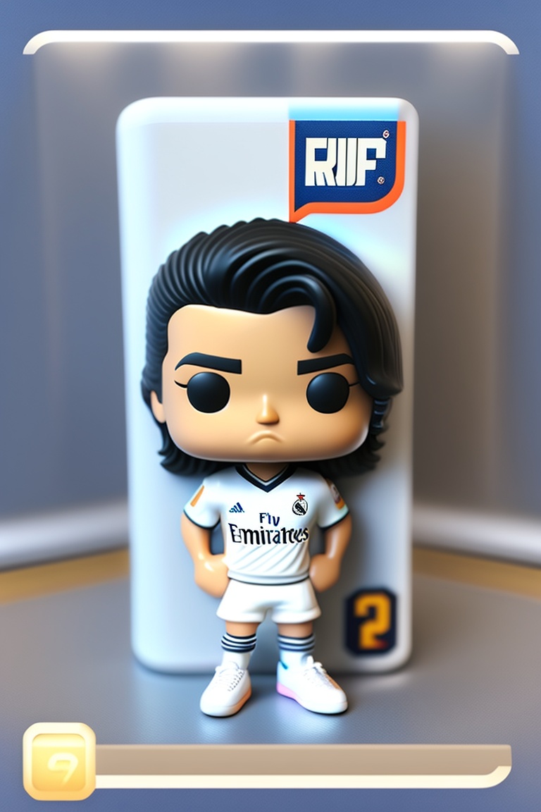 Lexica - Funko pop of a boy dressed in the Real Madrid kit, a bit