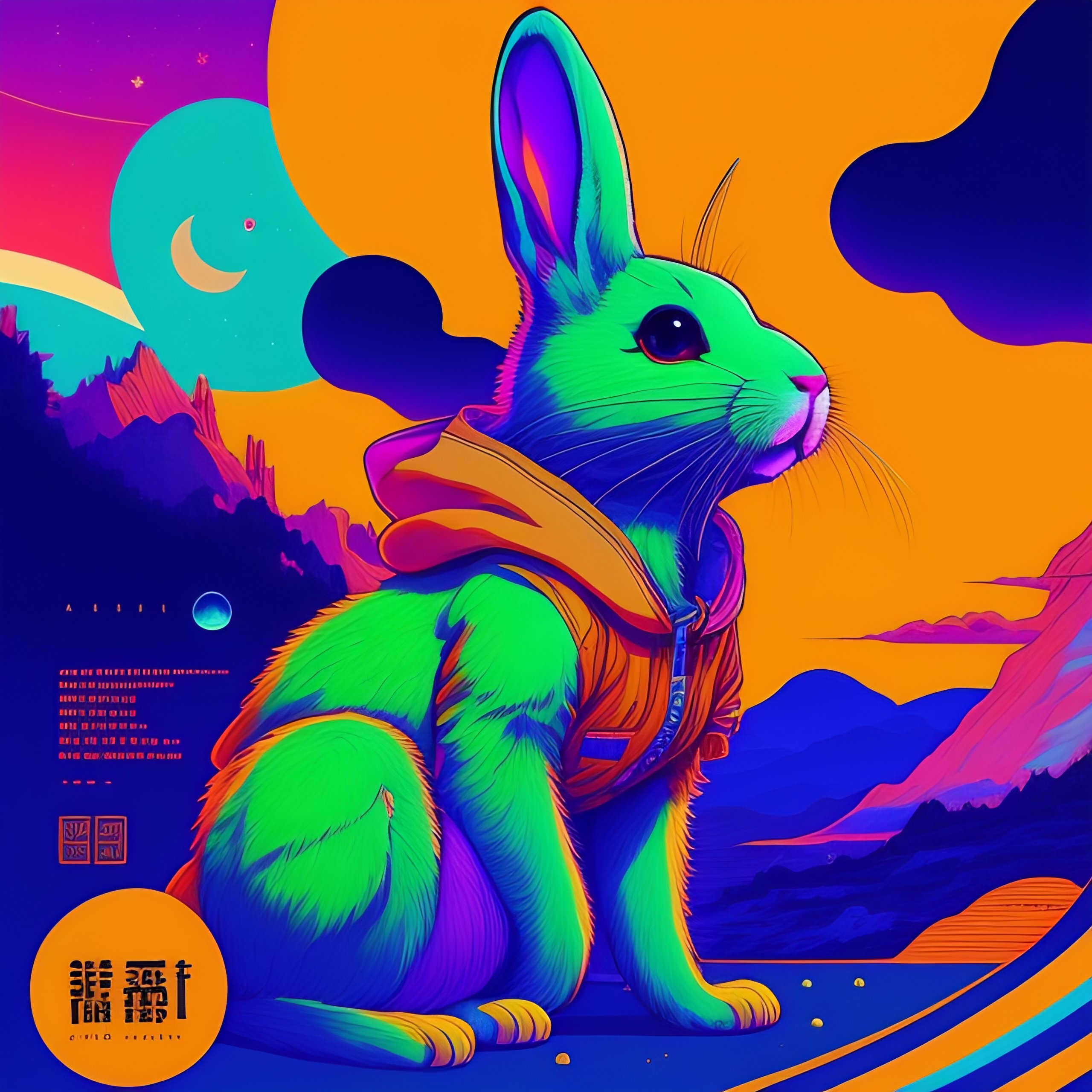 Lexica - Photo of a rabit monster in the space, style of laurie ...