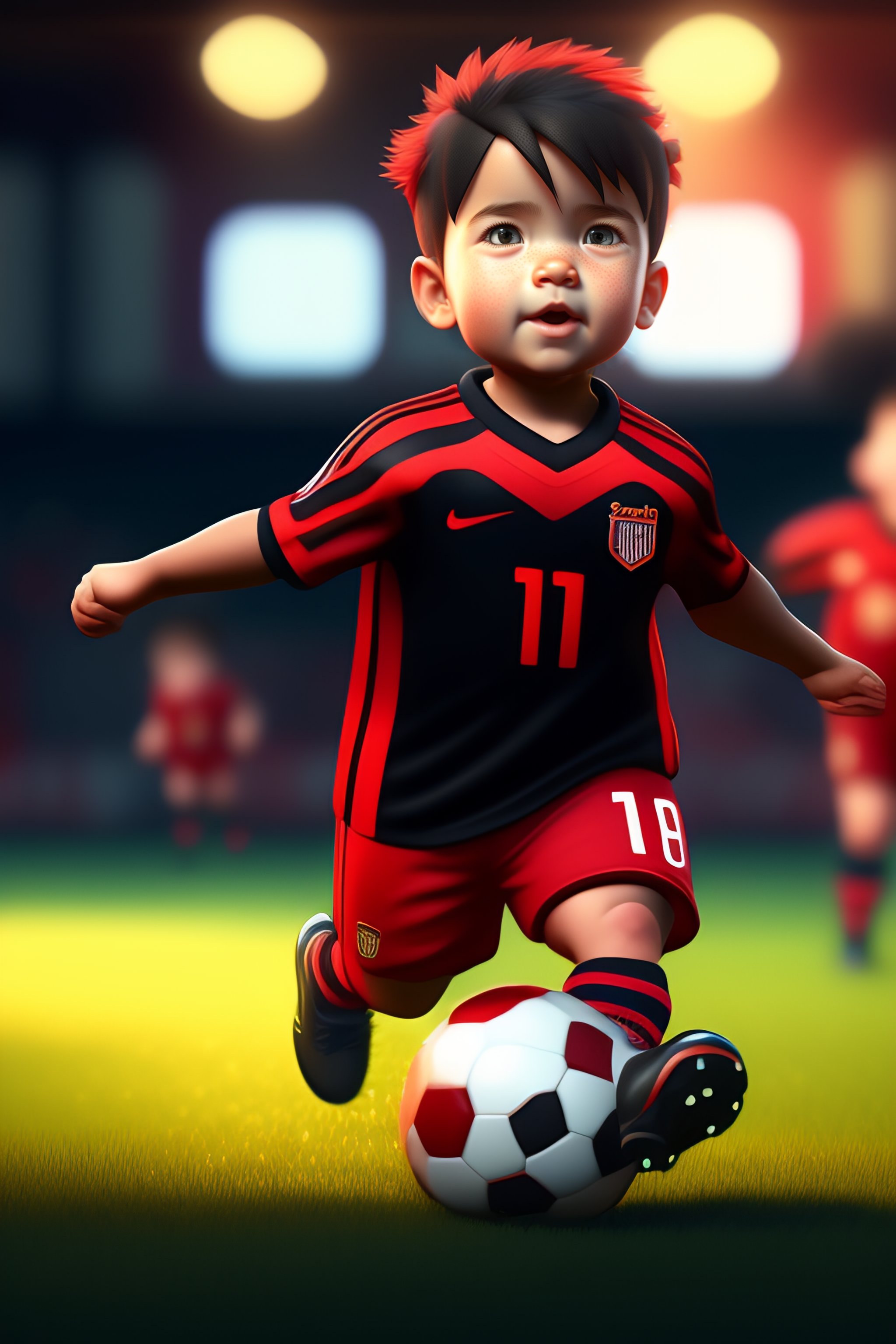 ArtStation - Soccer Football Black and Red Jersey Player-11