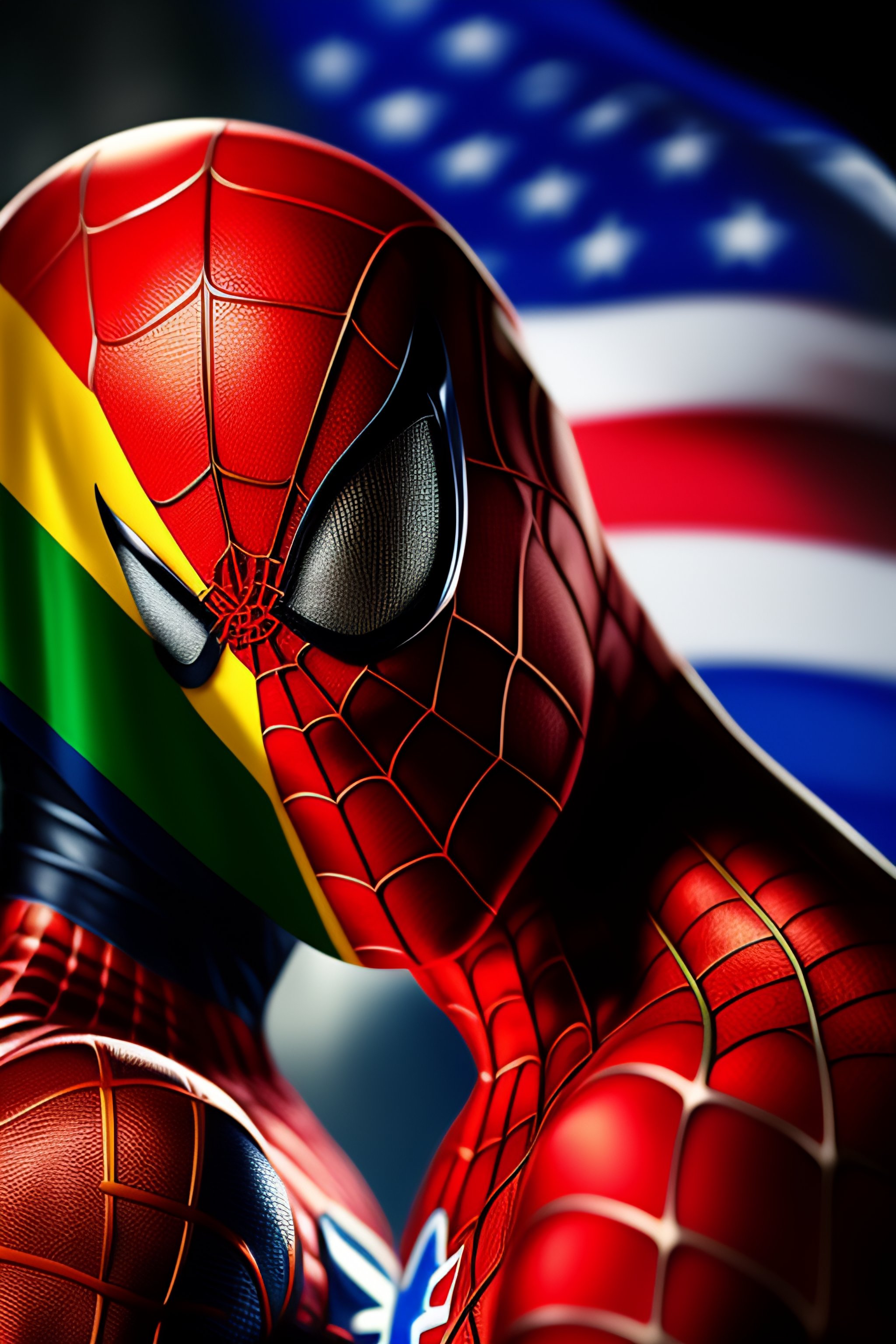 Lexica - Spider man used as uniform the flag of brazil, high definition,