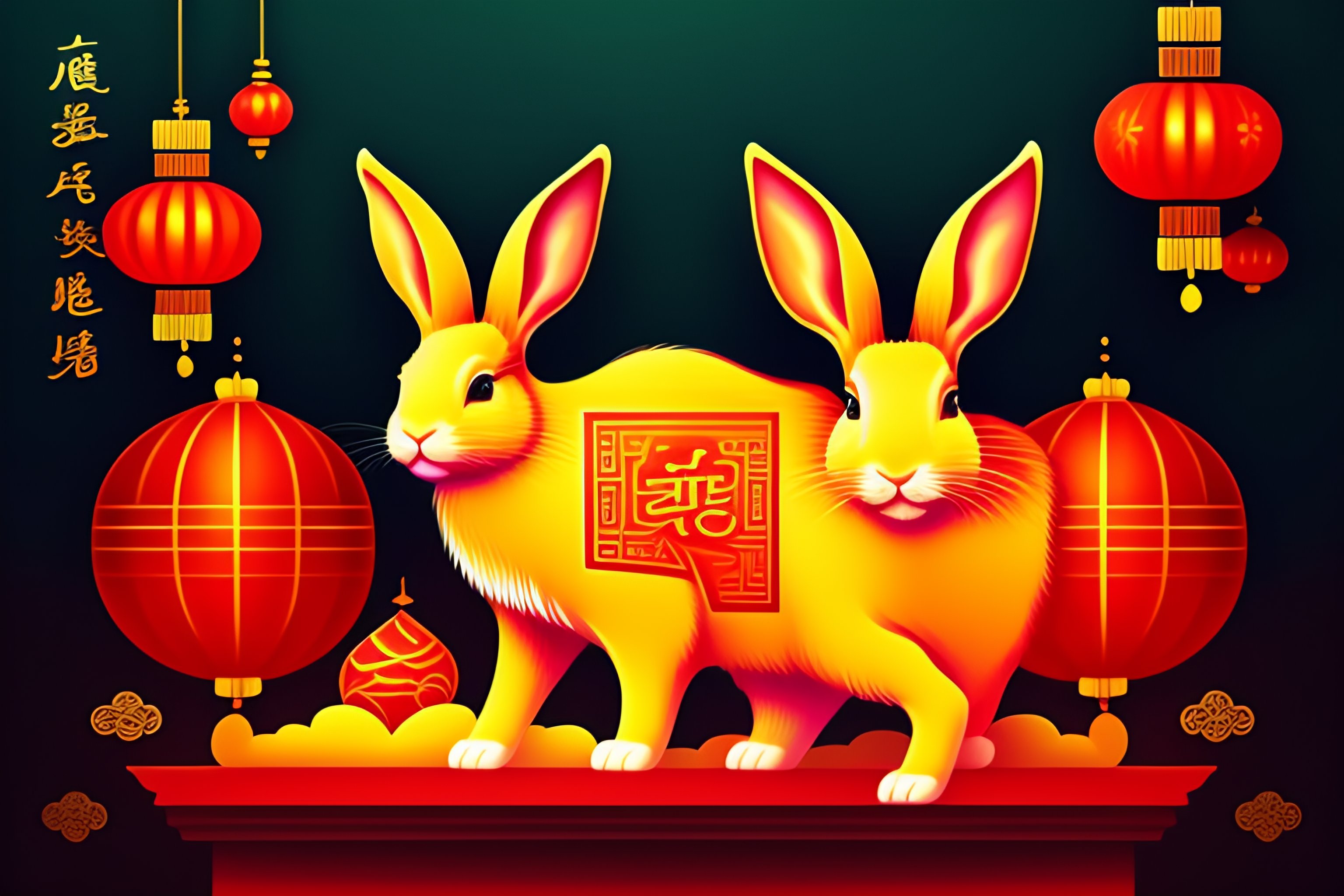 Lexica - Annual Lunar New Year, year of the Rabbit, 4K, high resolution ...