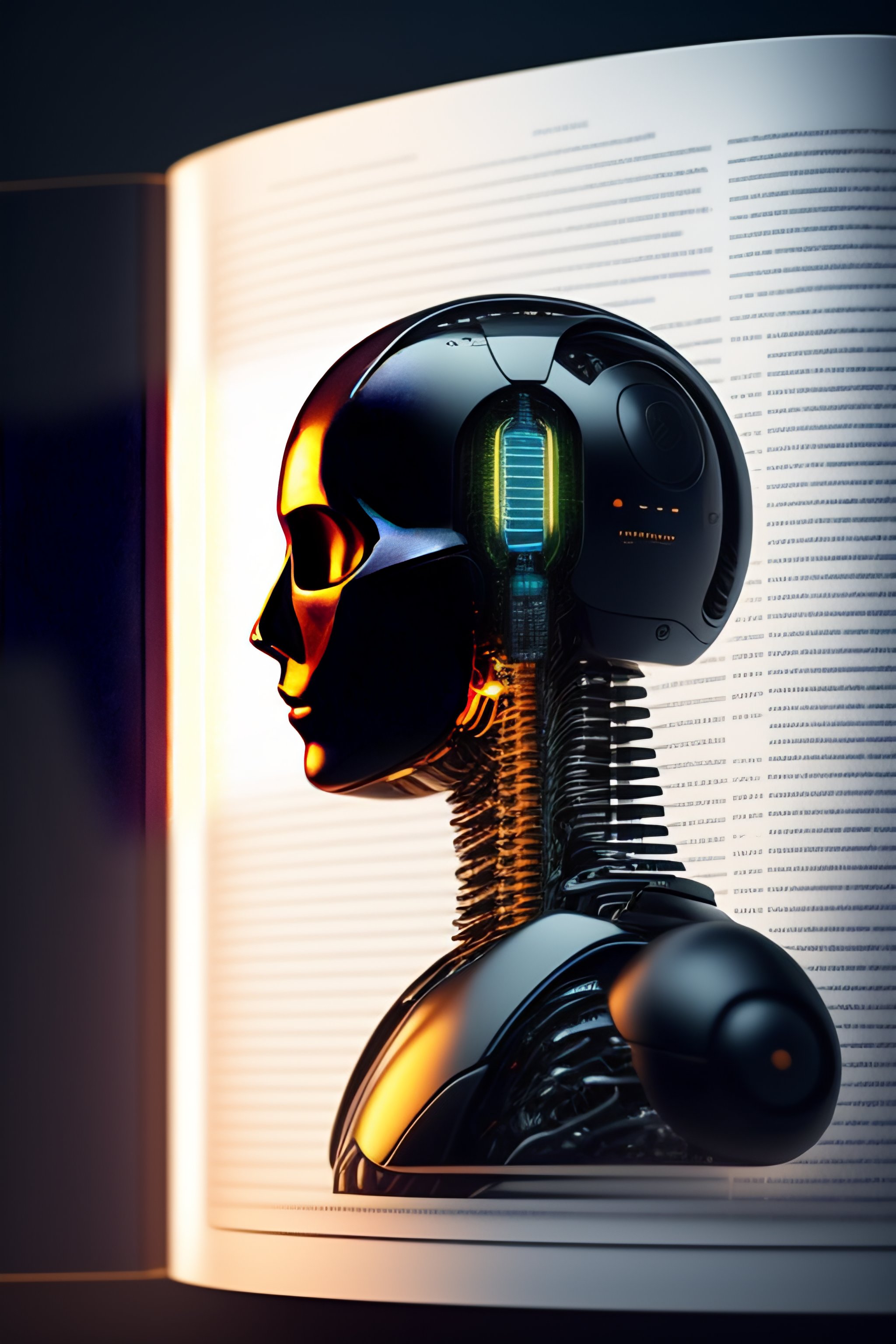Lexica - Artificial Intelligence writing a book with a dark background