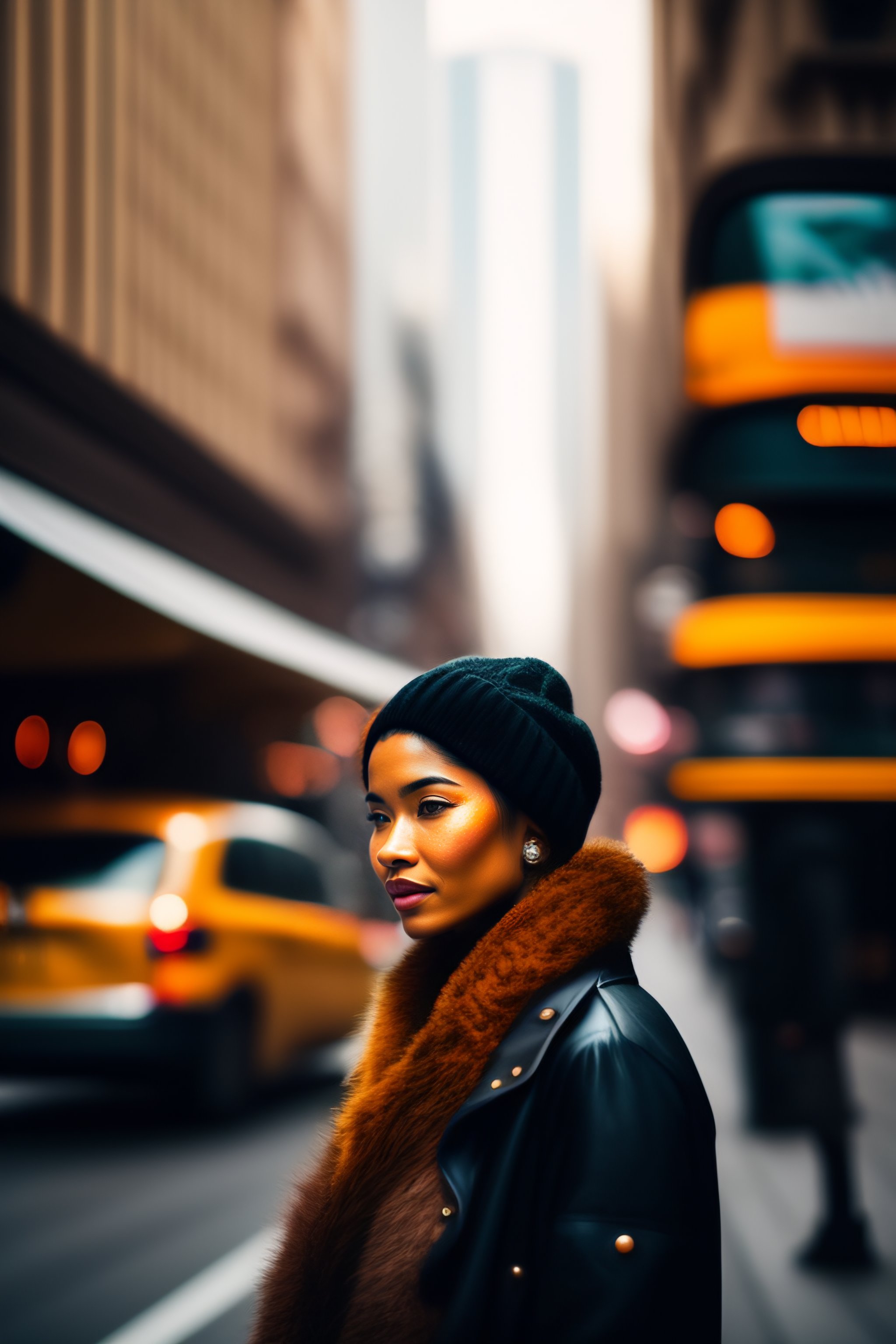Lexica - Woman in street of new york city