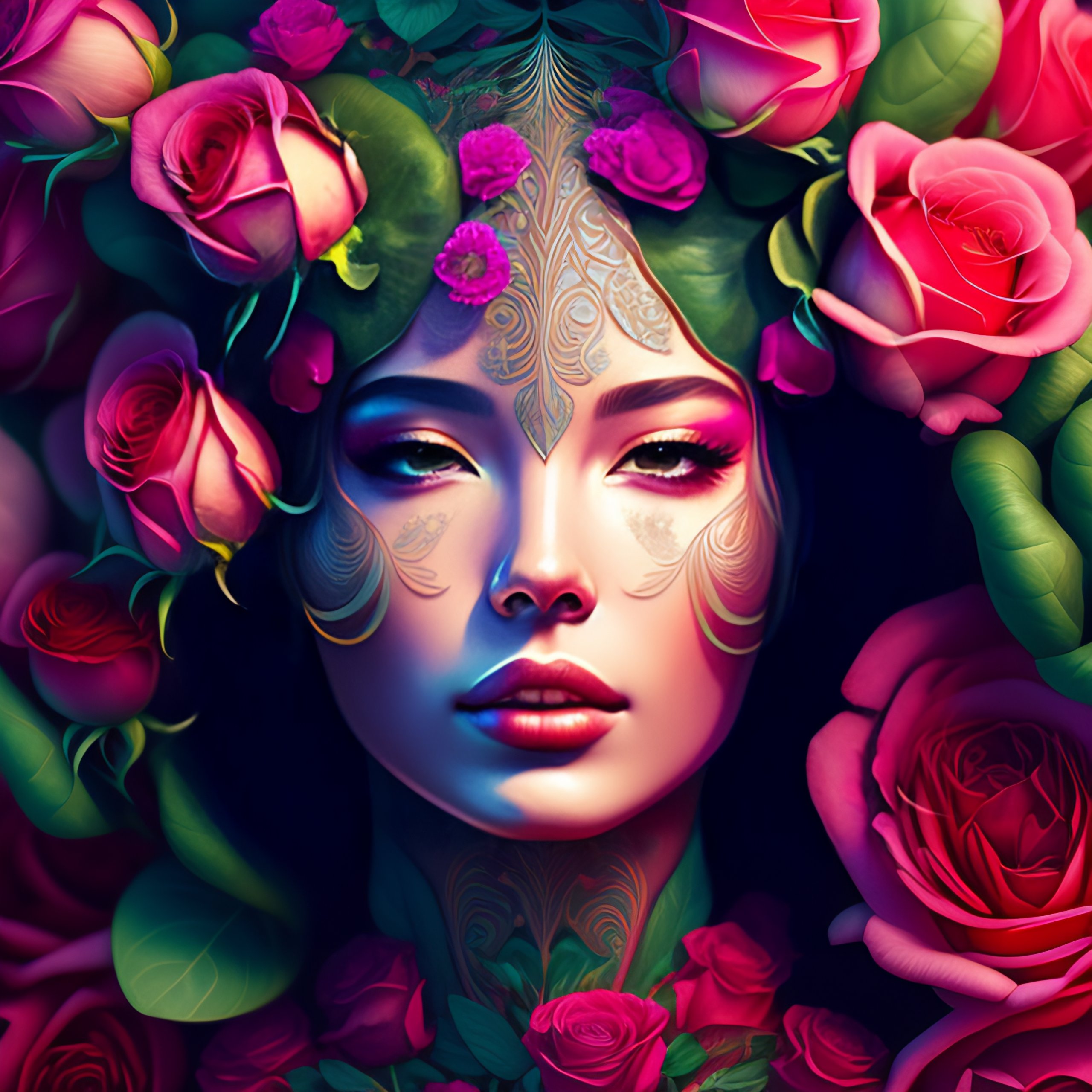 Lexica - The anatomy of a head of lettuce with roses that resemble a ...