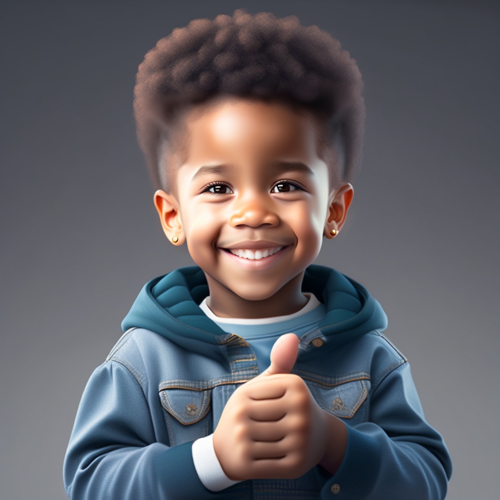 Lexica - AI generated kid, smiling and giving thumbs up