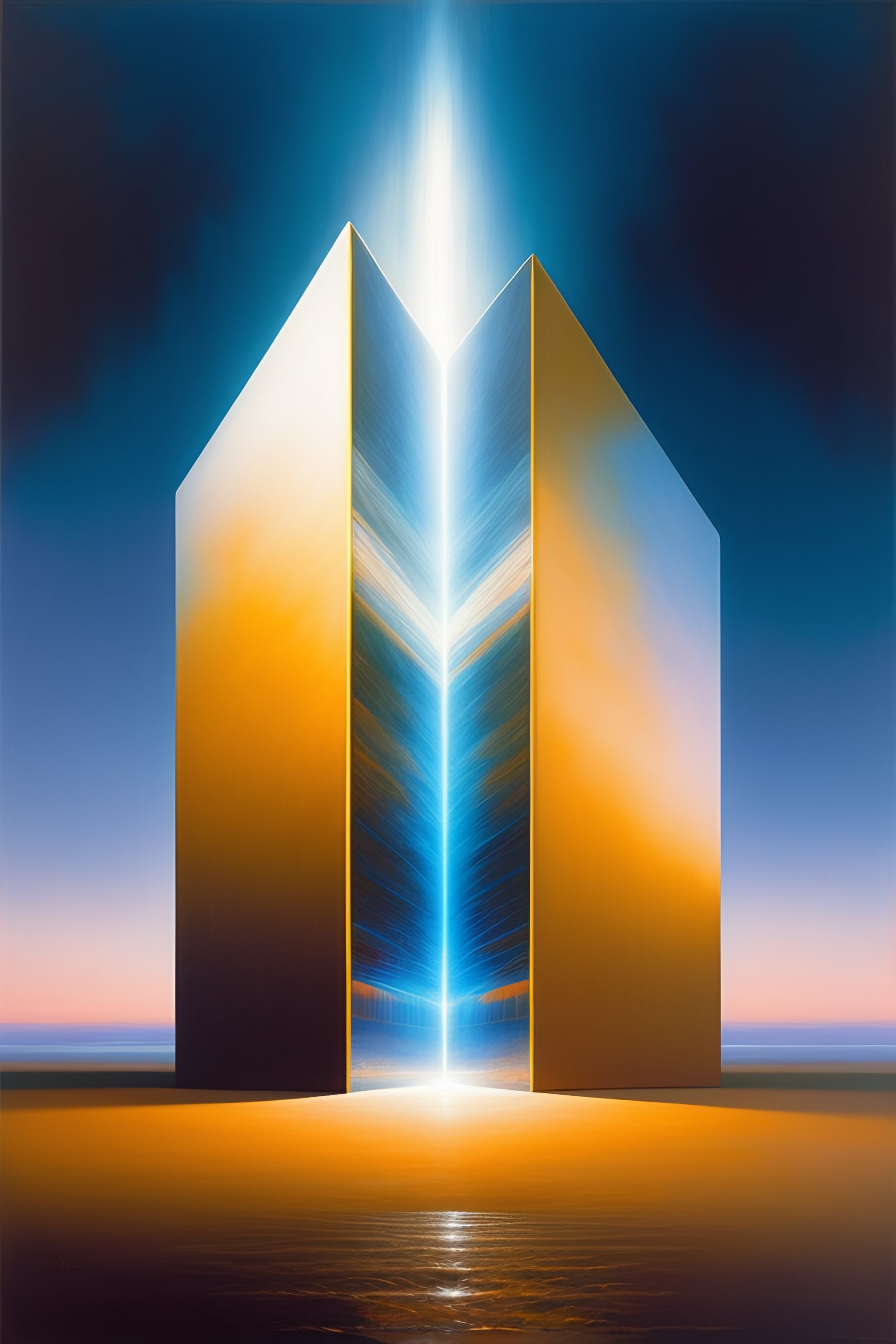 Lexica - A very complex gigantic reflective glowing tesseract rectangle ...