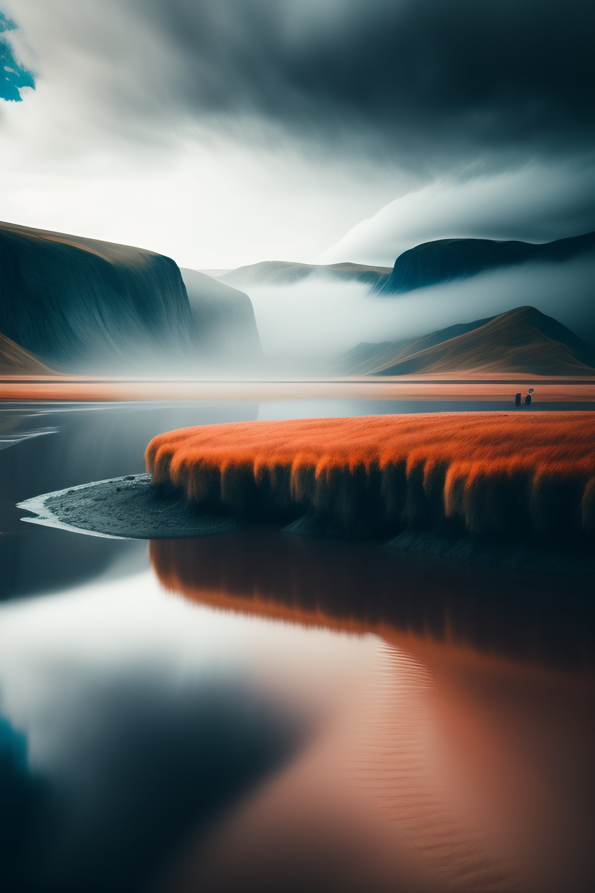 Lexica - A surreal landscape with unusual weather patterns