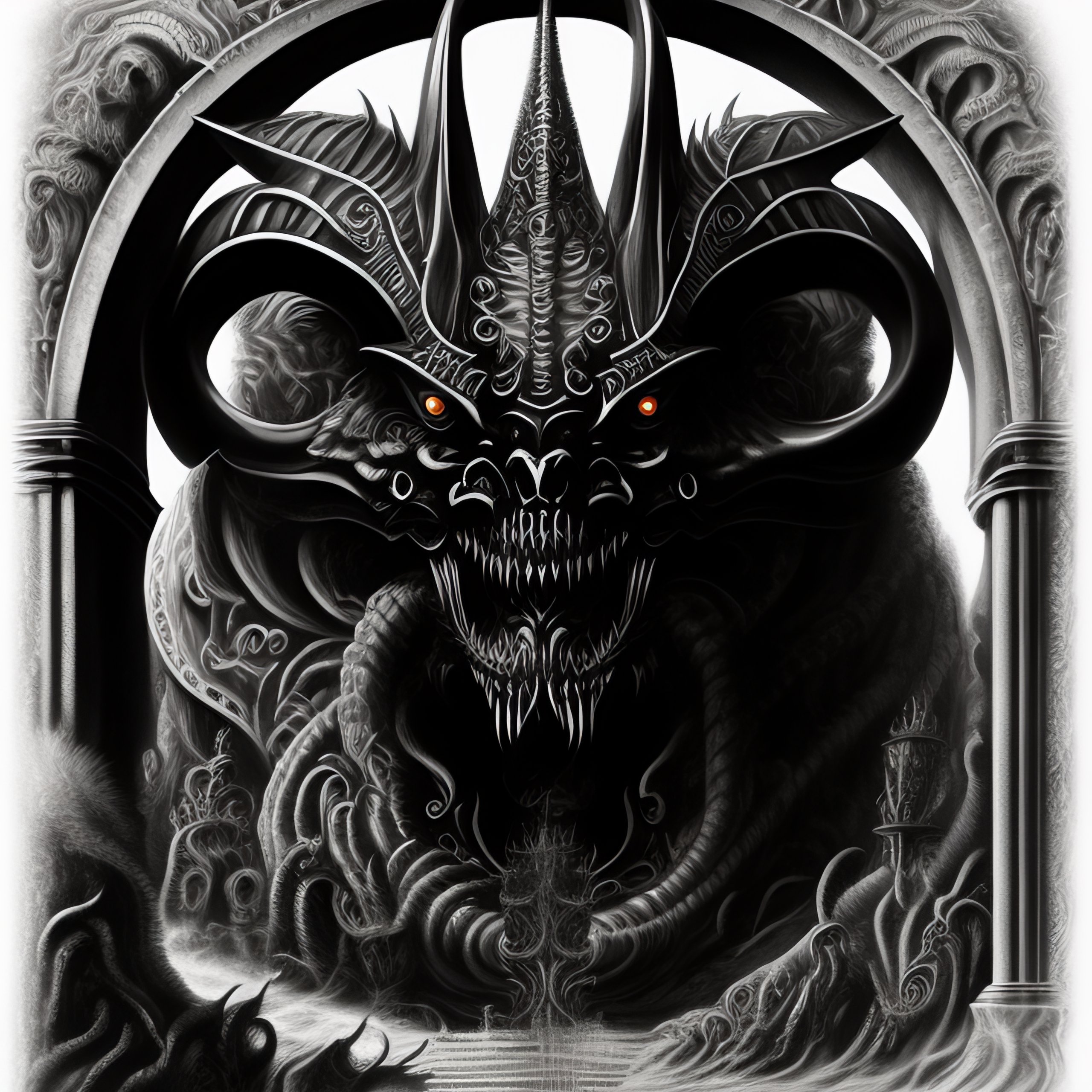 Lexica - Giger drawning of a demons hell,