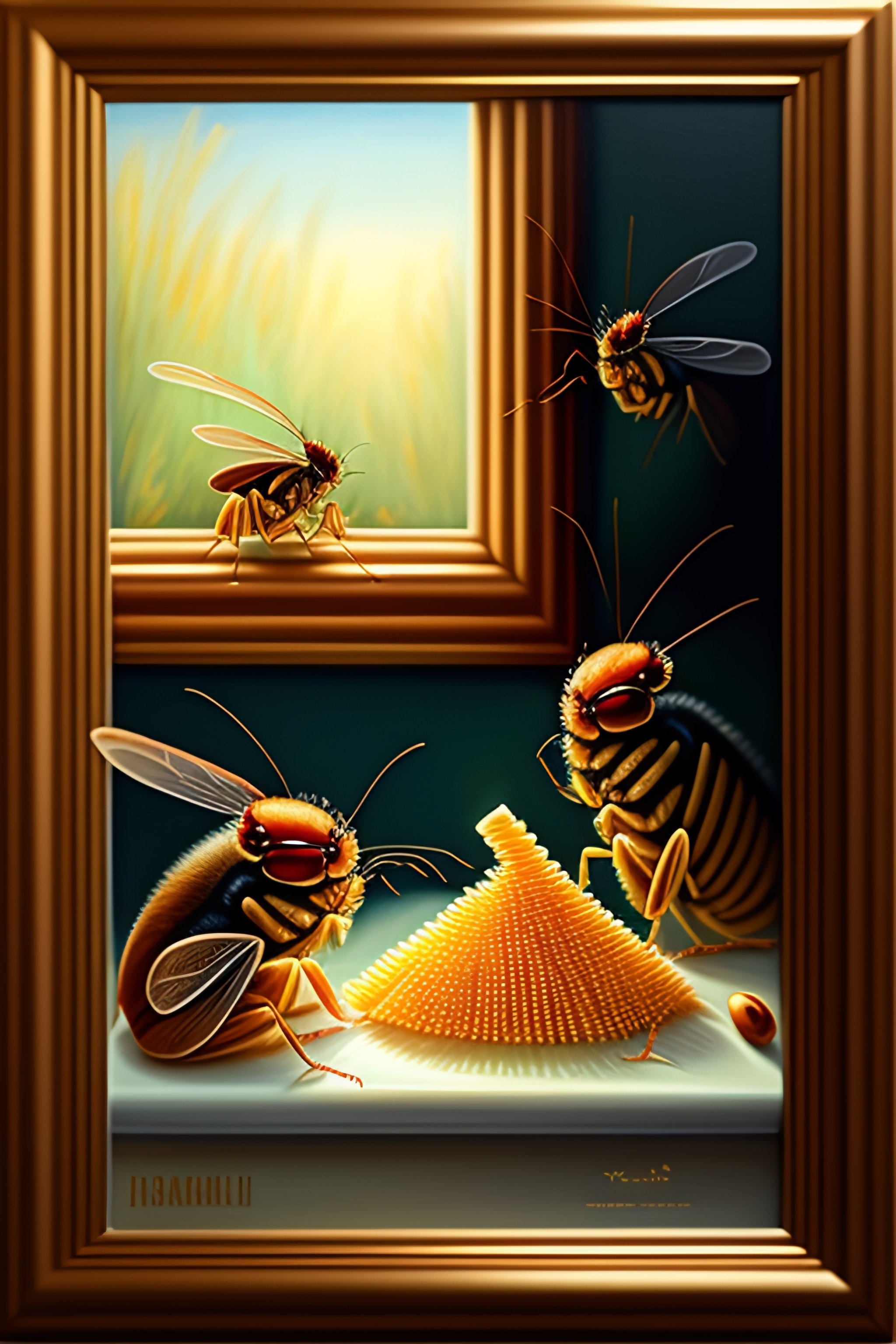 Lexica - Home portrait of family of insects crickets like humans eating ...