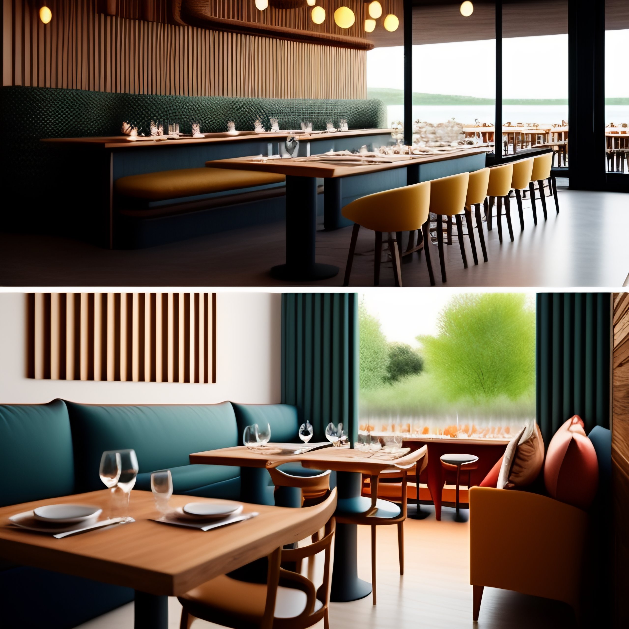 Lexica - Simple looks, restaurants interior, realastic