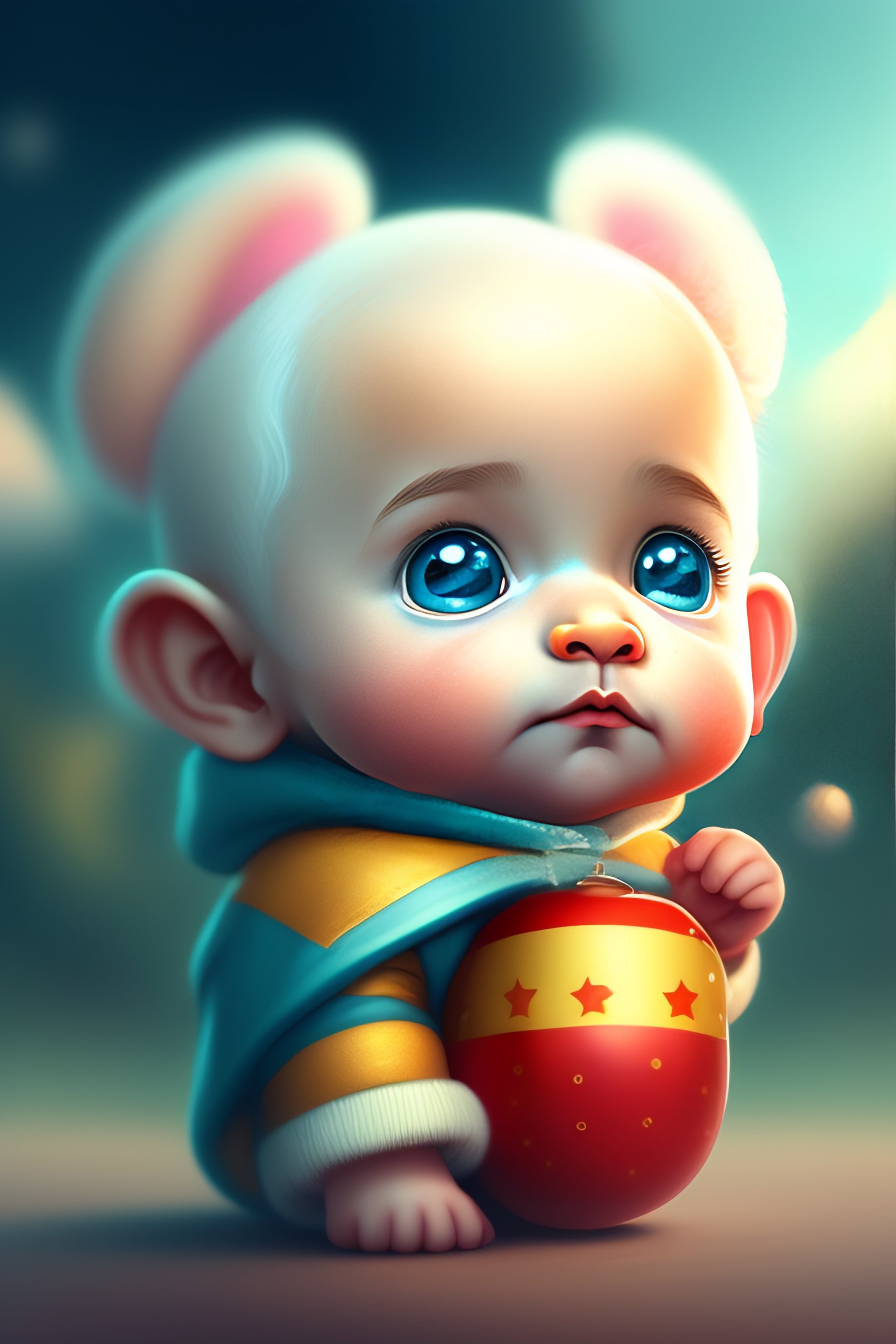 Lexica - Cute and adorable cartoon baby alfred einstein, fantasy ...