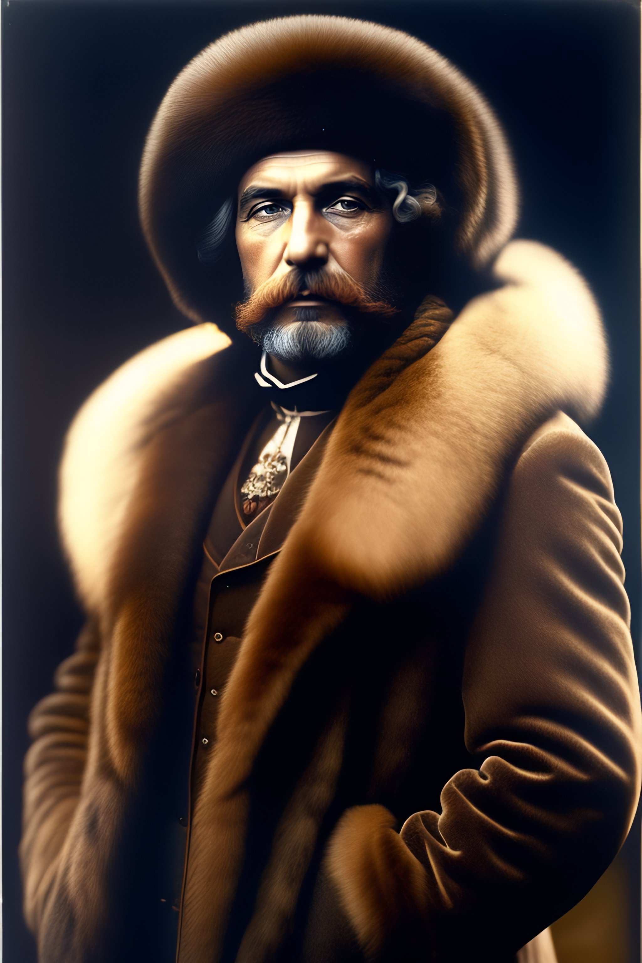 Lexica - Nikolay Shakalov. photo in a fur coat and a fur hat. 1919 In ...
